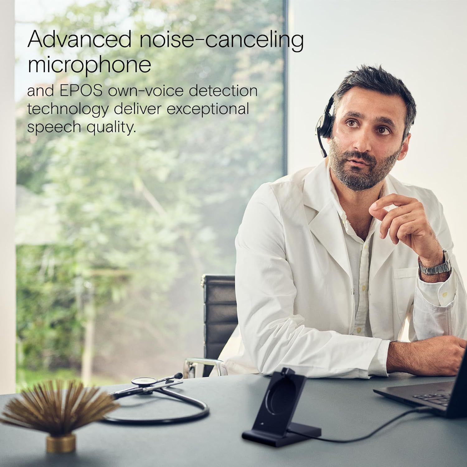 EPOS Impact 5000 Go MS 3-In-1 - Professional DECT Wireless Headset with Noise Cancelling Microphone, Microsoft Teams Certified, 135 M Range, Foldable Charging Station & USB-A Dongle image number 1