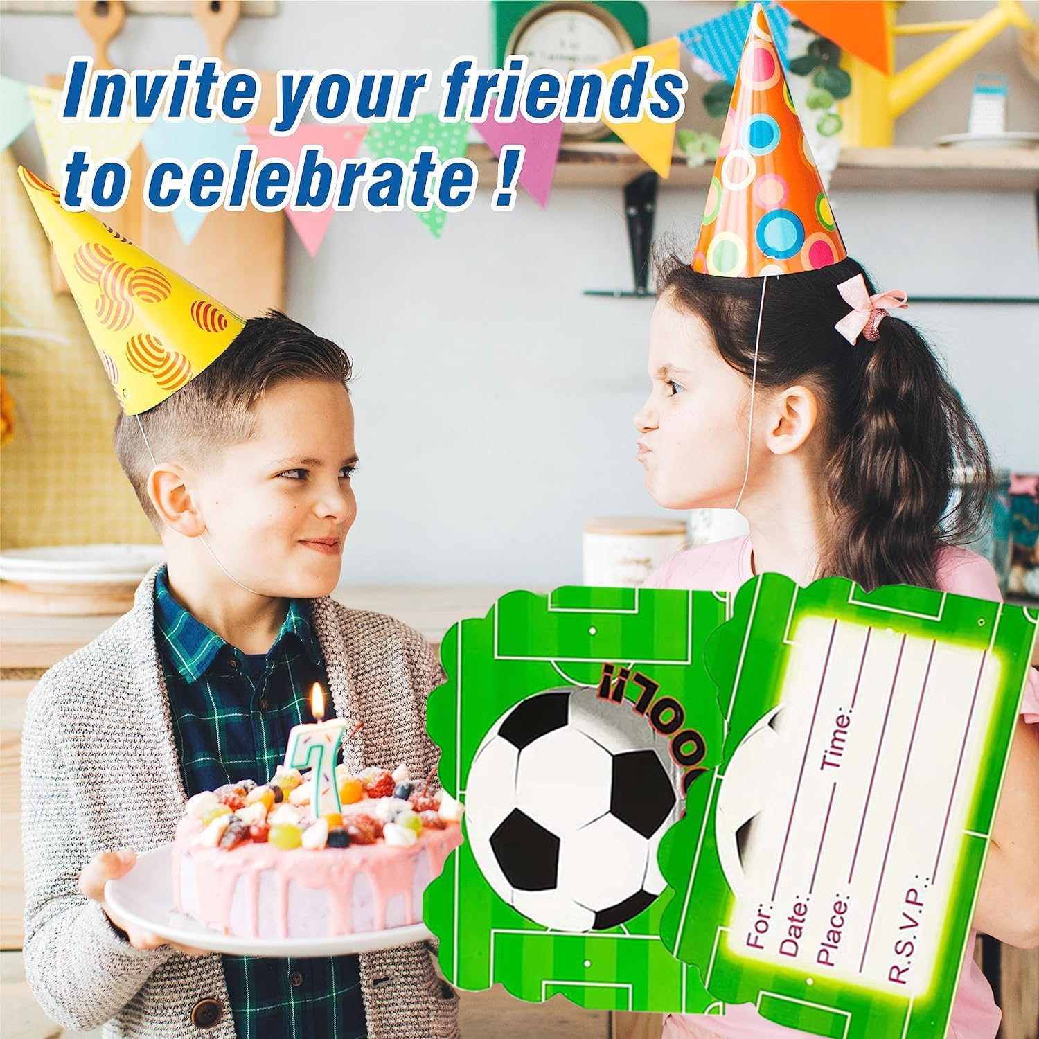 Soccer Birthday Party Invitations 30 Pcs, Football Birthday Invitations Cards for Birthday Parties, Competition Events, Sports Themed Parties image number 3