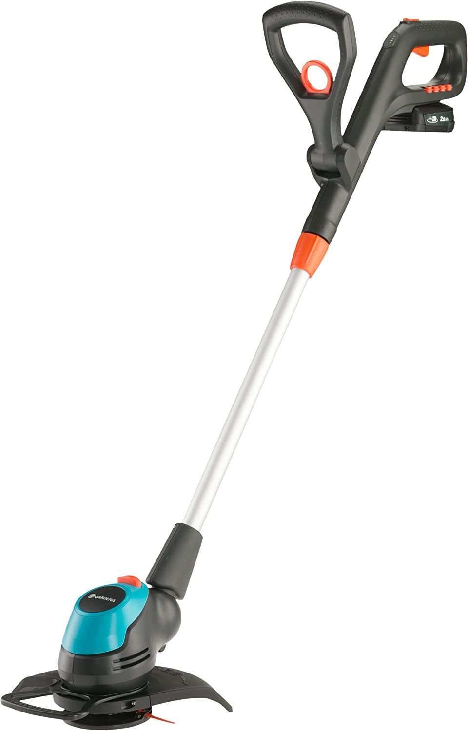 Gardena Battery Trimmer Easycut 23/18V P4A - 2.5Ah Battery and Charger Included, Silver/Black/Turquoise/Orange (14700-52) image number 6