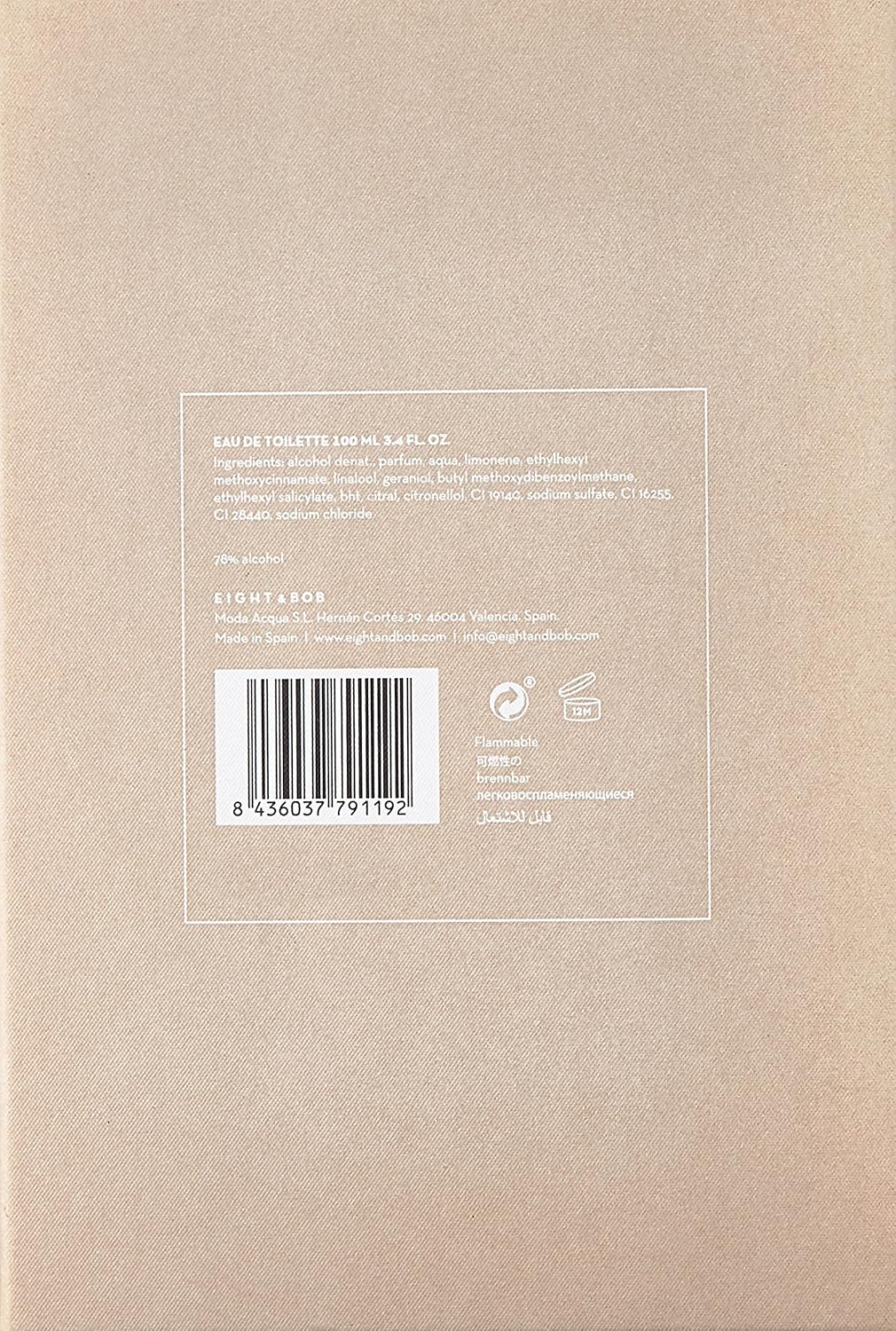 Eight & Bob Memoires De Mustique Eau De Toilette 100Ml