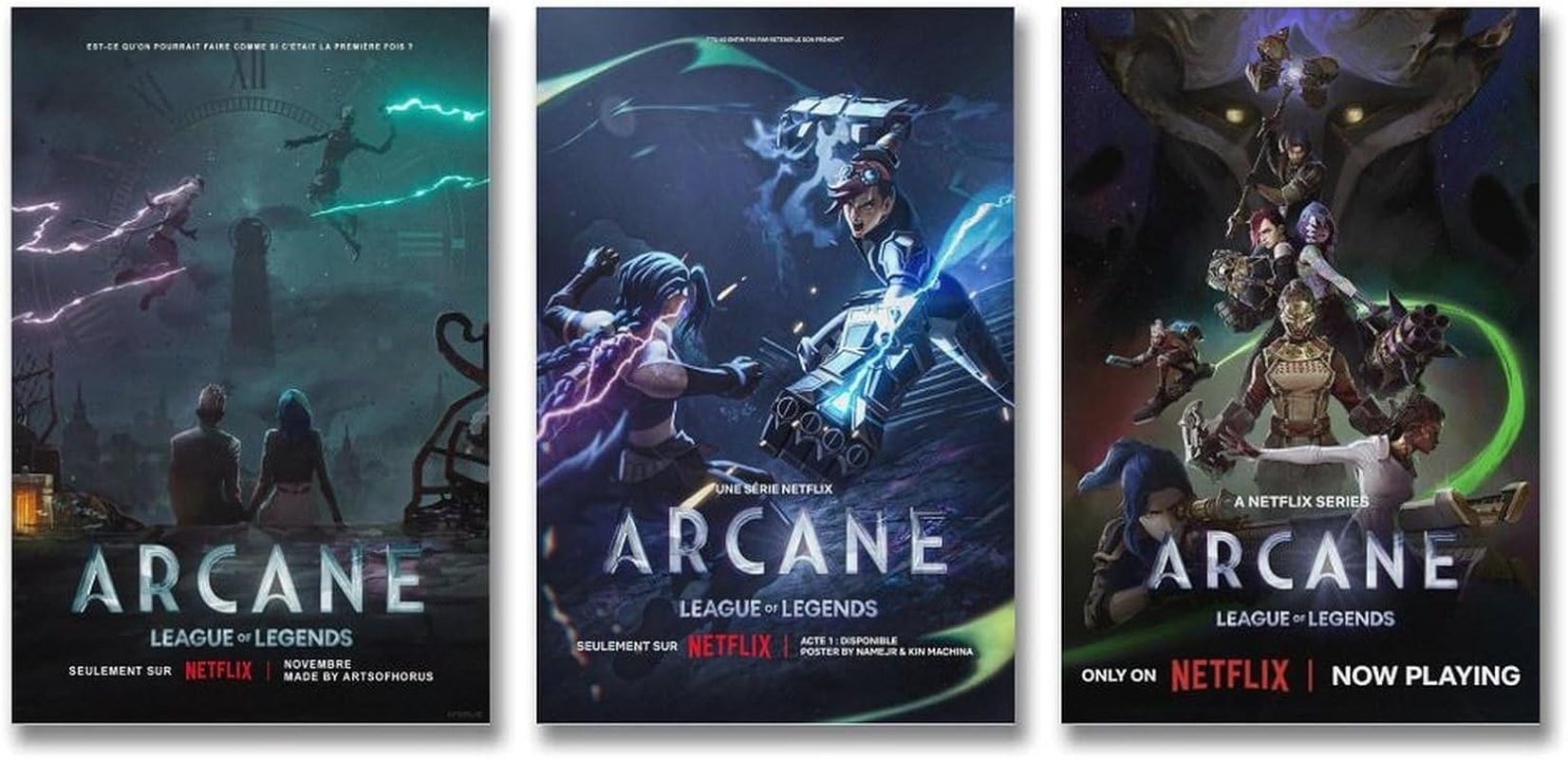 Anime Arcane Poster Poster a Set of 3 Canvas Posters Room Aesthetic Festival Gift Family Bedroom Decor Wall Art Home12X18Inch(30X45Cm)-3Pcs Style image number 2