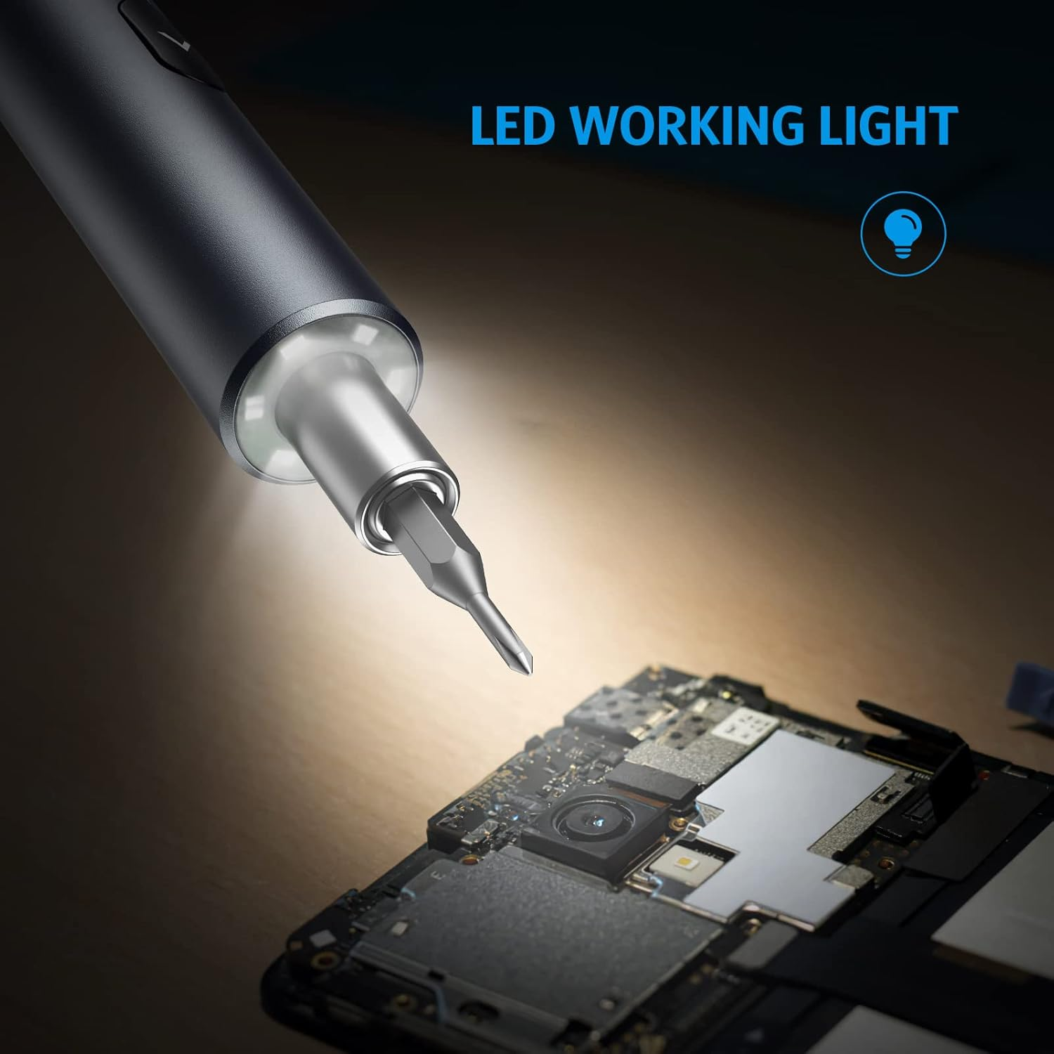 Upgraded 28 in 1 Mini Electric Screwdriver, Precision Power Screwdriver Set, Portable Magnetic Repair Tool Kit with 3 LED Lights USB Cable, 0.45-0.5Nm Electric Torque for Phones Watch Tablet image number 1