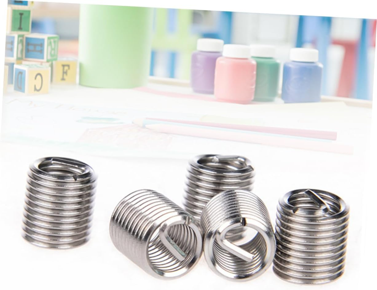 SOLUSTRE 60Pcs Thread Inserts Kit Helicoil Repair Tool Stainless Steel Wire for Automotive Screw Thread Repair image number 3