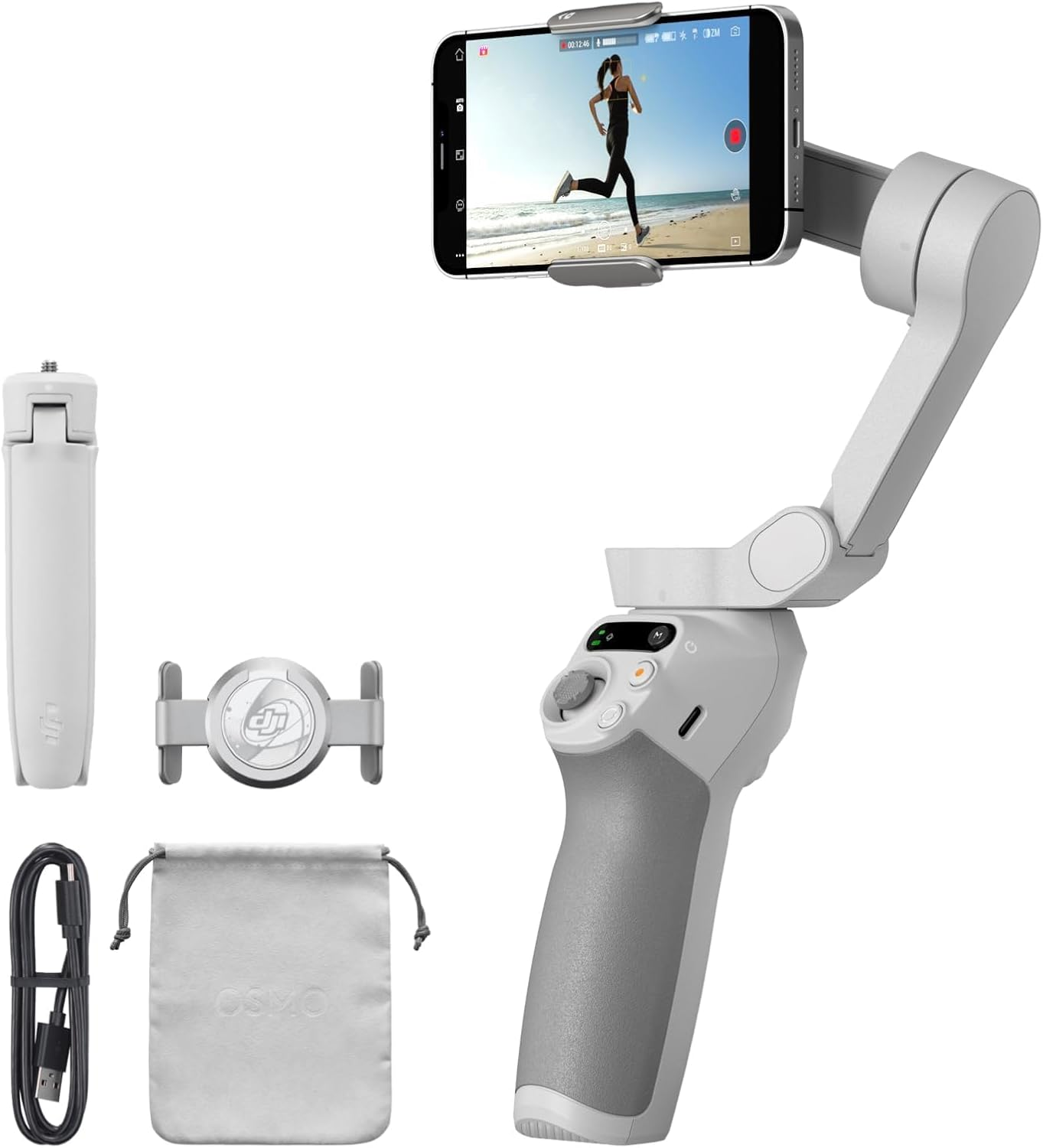 DJI OSMO Mobile SE Intelligent Gimbal, 3-Axis Stabilization, Portable and Foldable, Android and Iphone Gimbal with Shotguides, Smartphone Gimbal with Activetrack 6.0, Vlogging Stabilizer, Youtube image number 2