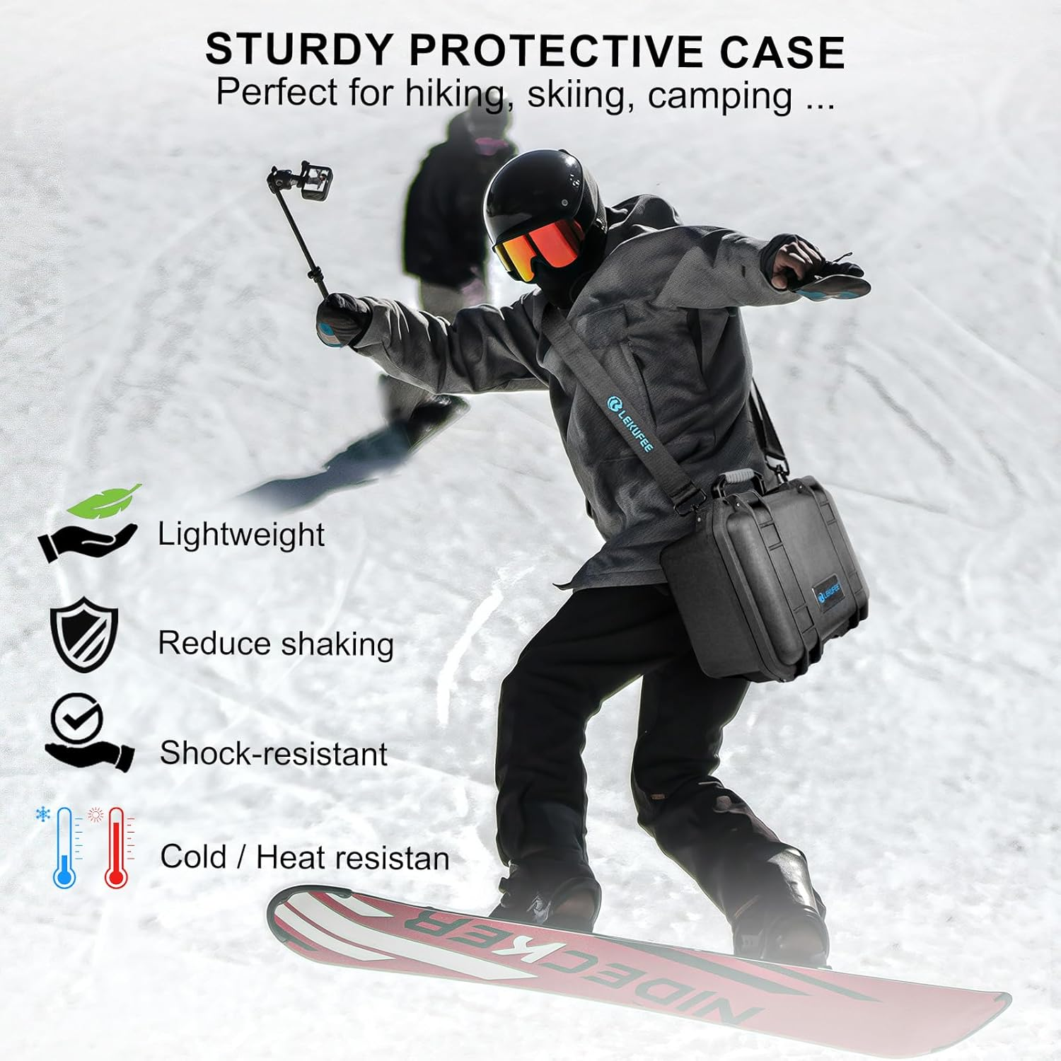 Lekufee Waterproof Hard Case for DJI Osmo Action 6, Osmo Action 5 Pro/4/3 Camera,Adventure Combo,Standard Combo and More Accessories(Case Only) image number 3