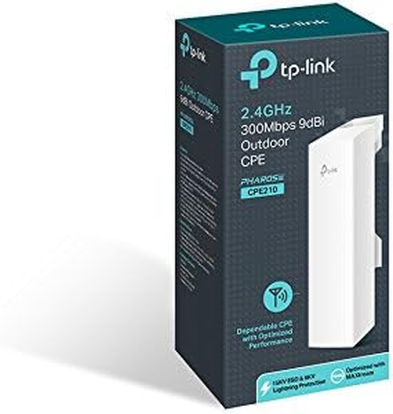 Tp-Link 2.4Ghz 300Mbps 9Dbi Outdoor CPE, 5Km+ Wireless Data Transmission, Pharos Control, Centralised Management System, 6Kv Lightning & 15Kv ESD Protection, Weatherproof, 24V Passive Poe (CPE210) image number 6