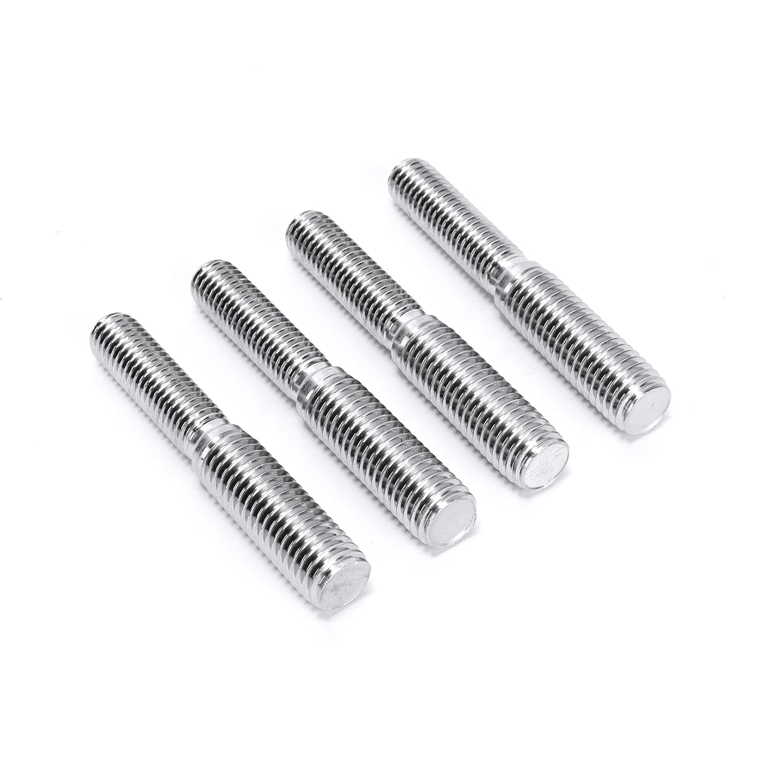 4Pcs Double End Screw Bolts 304 Stainless Steel M10*1.5 to M12*1.75 Threaded Stud Fasteners (M10 to M12) image number 1