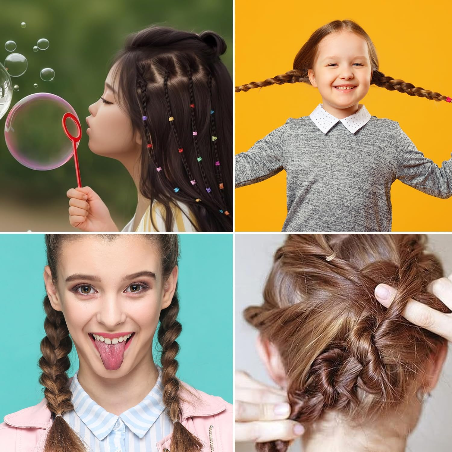 Pack of 1500 Hair Bobbles Small Rubber Bands Colourful Hair Bobbles Rubber Hair Bands Boxed Hair Bands Elastic Hair Bands for Children Girls Ladies Hairstyles image number 3