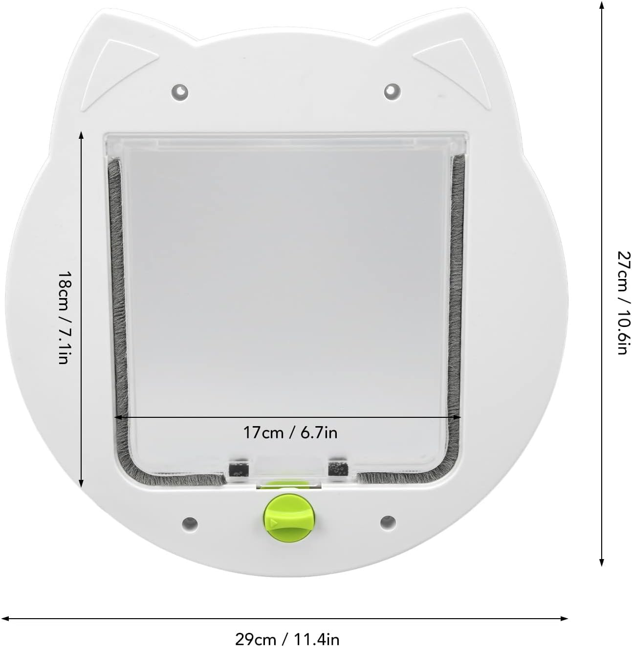 Cat Door, 2 Way Lockable Cat Flap Door for Interior Exterior Door Noiseless Weatherproof Pet Doors for Cats Kittens Doggies for Window Wall, Fast Installation (Type 1) image number 1