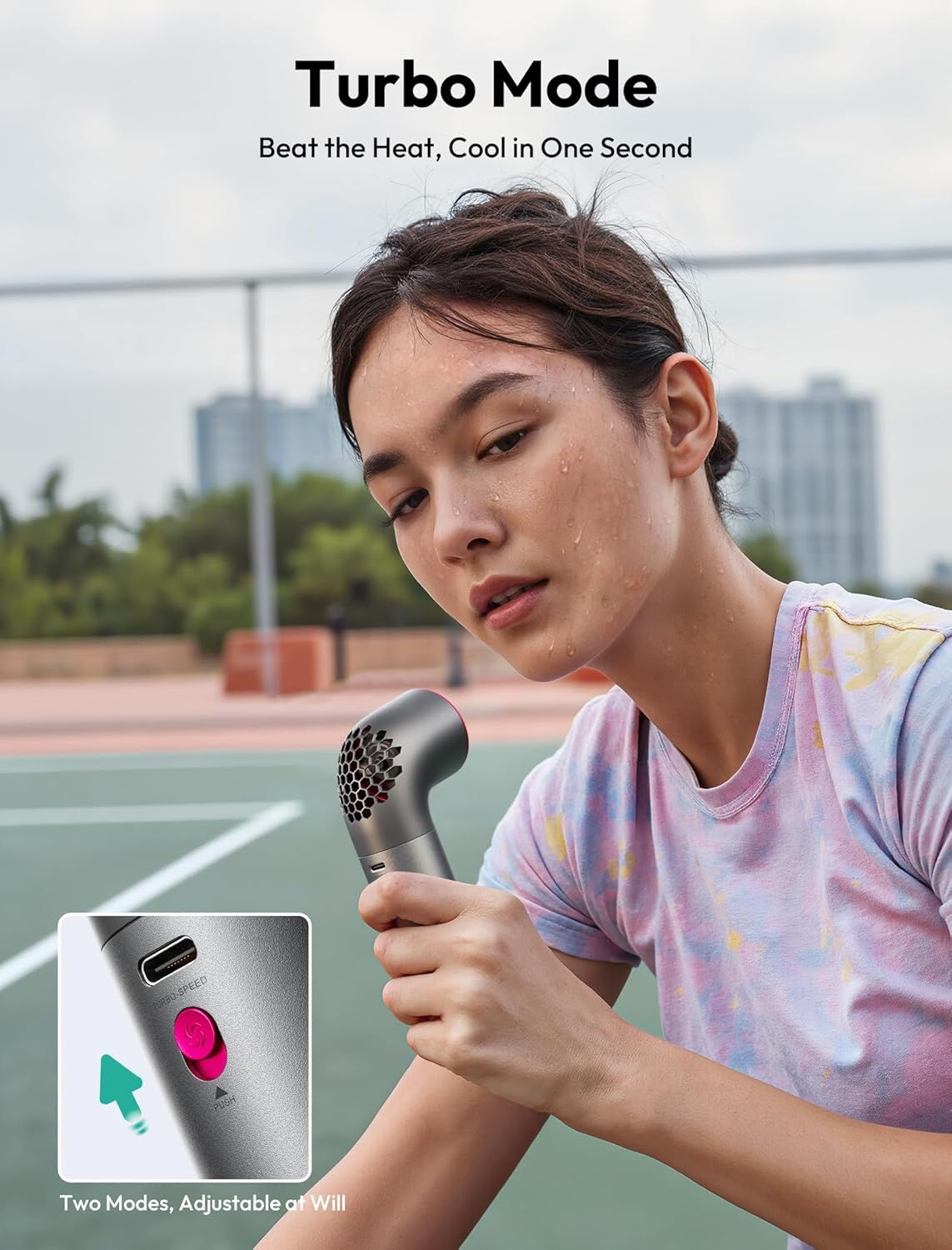 Aecooly Portable Handheld Fan, Powerful Turbo Mini Fan, 19000 RPM High Speed Aero Ultra, 15H Max Cooling Time, 7 Gears Aluminum Case, Pocket Personal Small Gifts for Women Travel Essentials - Grey image number 5