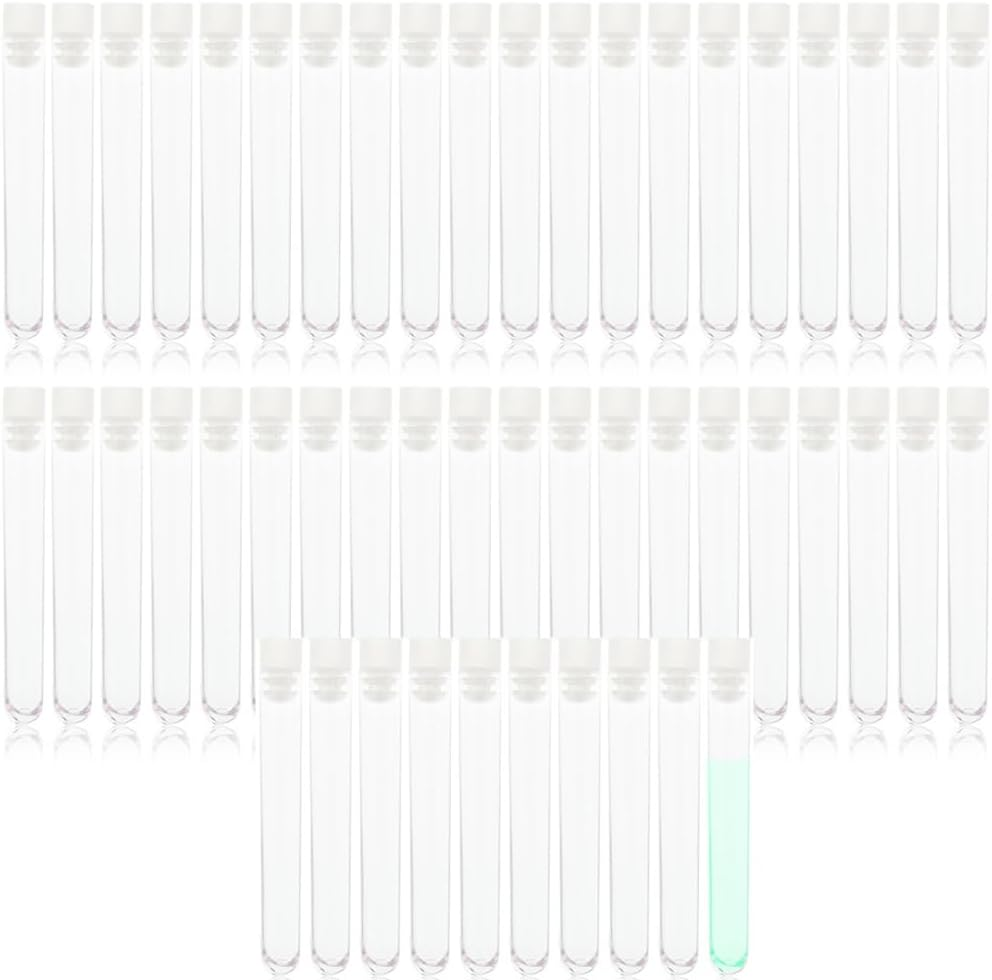 EOMECUIGAO 5Ml Clear Plastic Test Tubes 50Pcs with Push-Cap, 12 X 84Mm image number 6