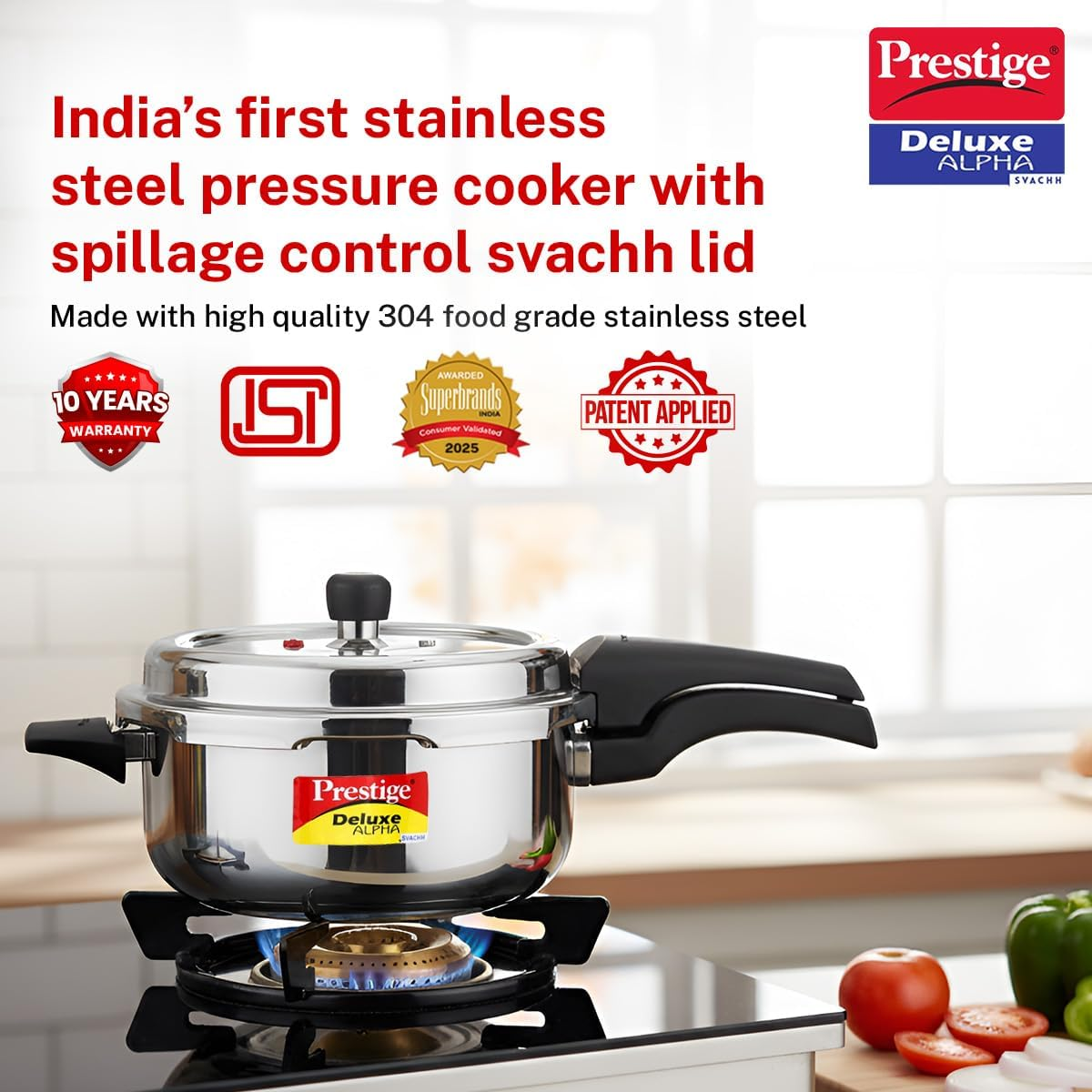 Prestige PRASVSP PRESSURE COOKER, Senior Pan 4L, SILVER image number 5