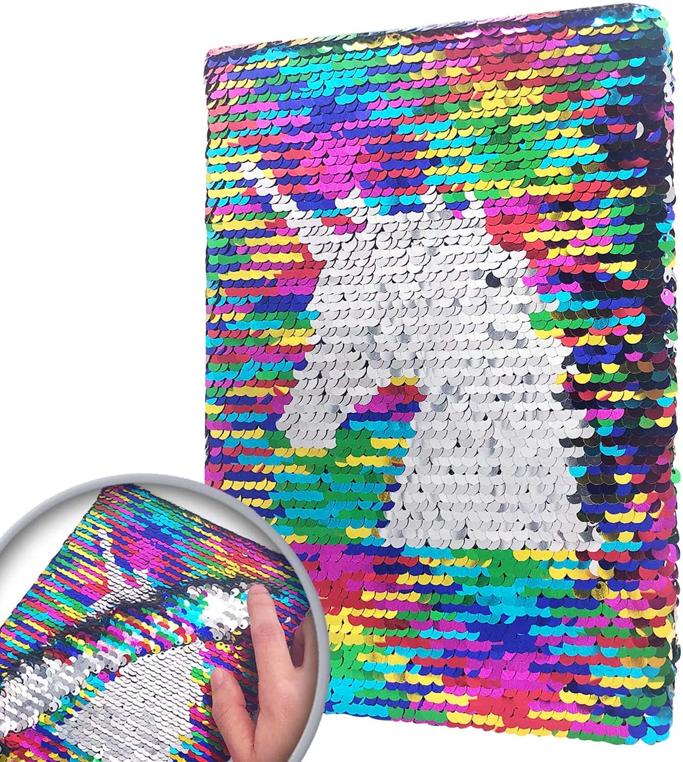 Reversible Sequin Notebook for Girls, 8.5 X 5.5 Inches 160 Lined Pages Kids Journal for Girls Diary Rainbow Flip Sequin Unicorn Notebook for Teenager Birthday Gifts for Girls and Boys 5 6 7 8 9 10