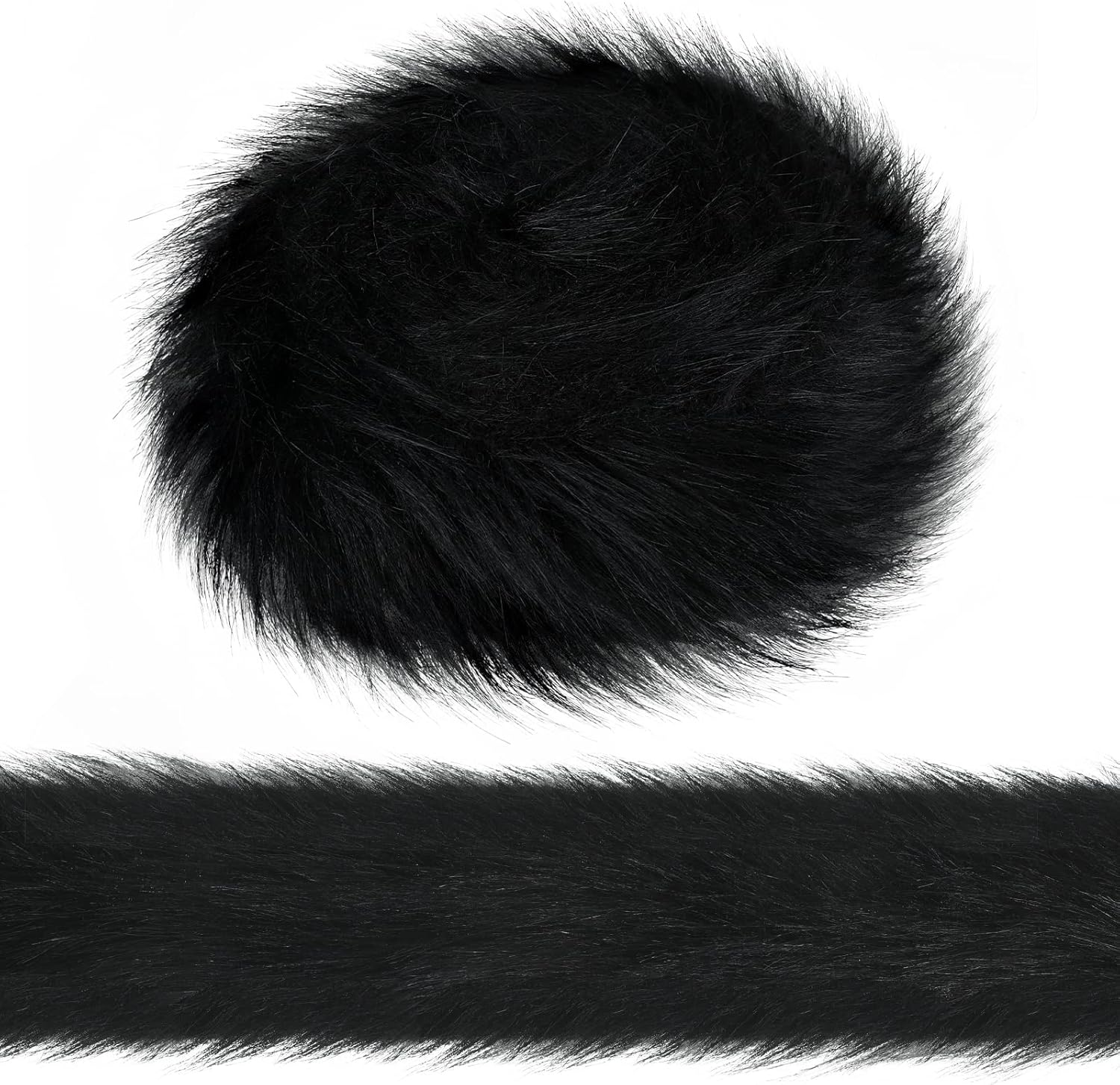 Syhood 2 Inches Wide Christmas Faux Fur Ribbon Trim Fabric Roll for Christmas Tree Decor or Wreath Bows Craft, 3 Yards Long (White)