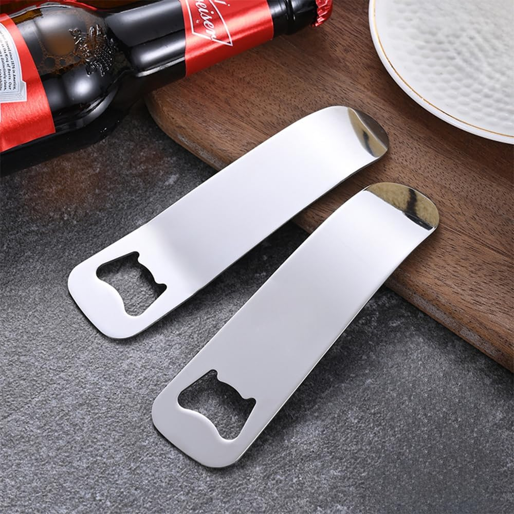 Stainless Steel Beer Openers, Beverage Bottle Openers, Flat and Simple Bottle Lifters. 2 Pack image number 1