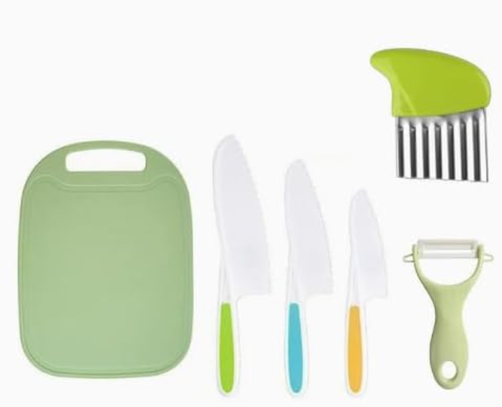 Kids Cooking Cutter Set,7Pcs Kids Kitchen Baking Knife Sets Children'S Cooking Knive,Kids Kitchen Knife,Kid Safety Cook Knives,Kids Safe Knives Set for Cook and Cutting Fruits ﻿ ﻿ image number 1