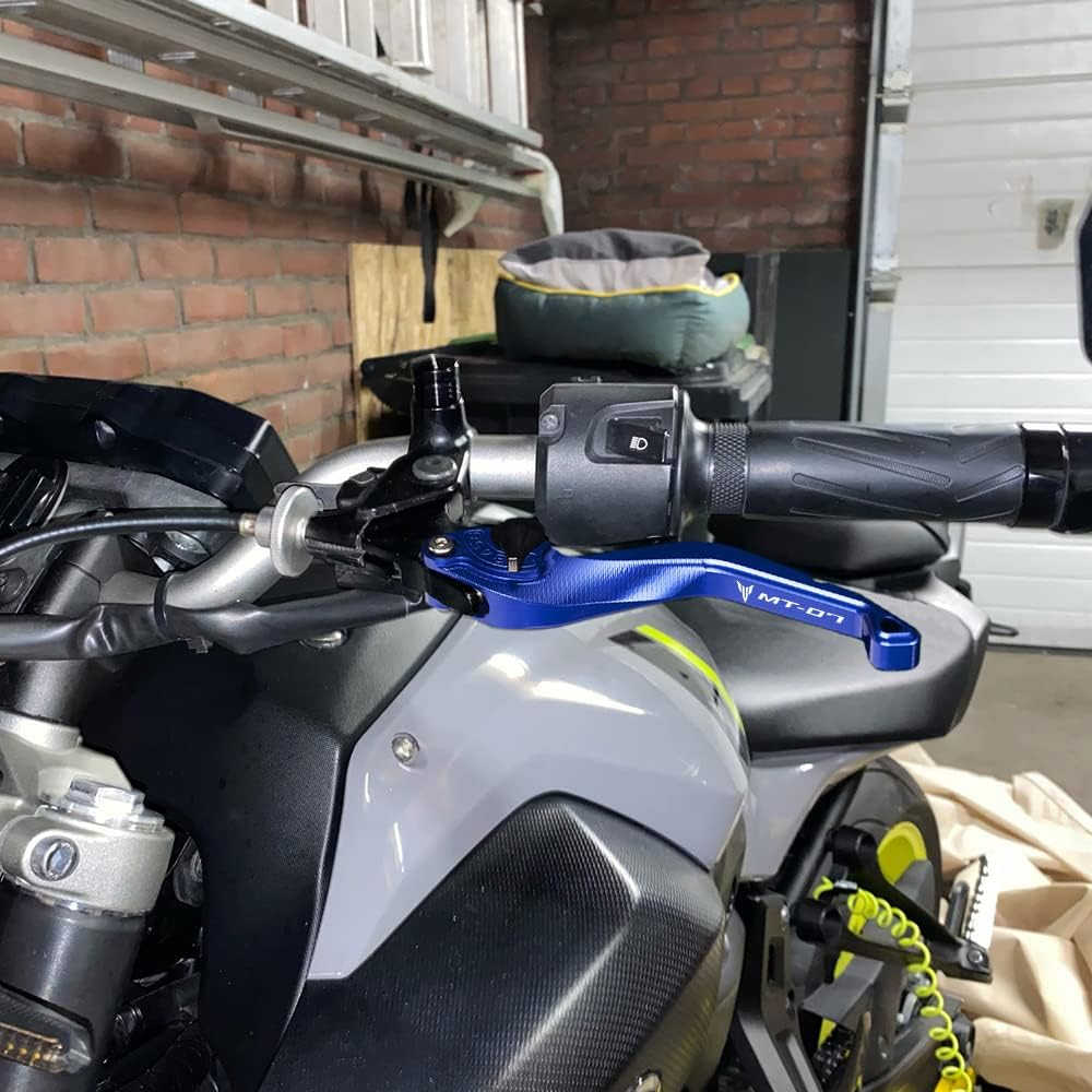 Modeer for MT-07 FZ-07 2014-2022 Motorcycle Aluminum Shorty Brake Clutch Levers Mt07 Fz07 Mt 07 Fz 07 Accessories (Blue)