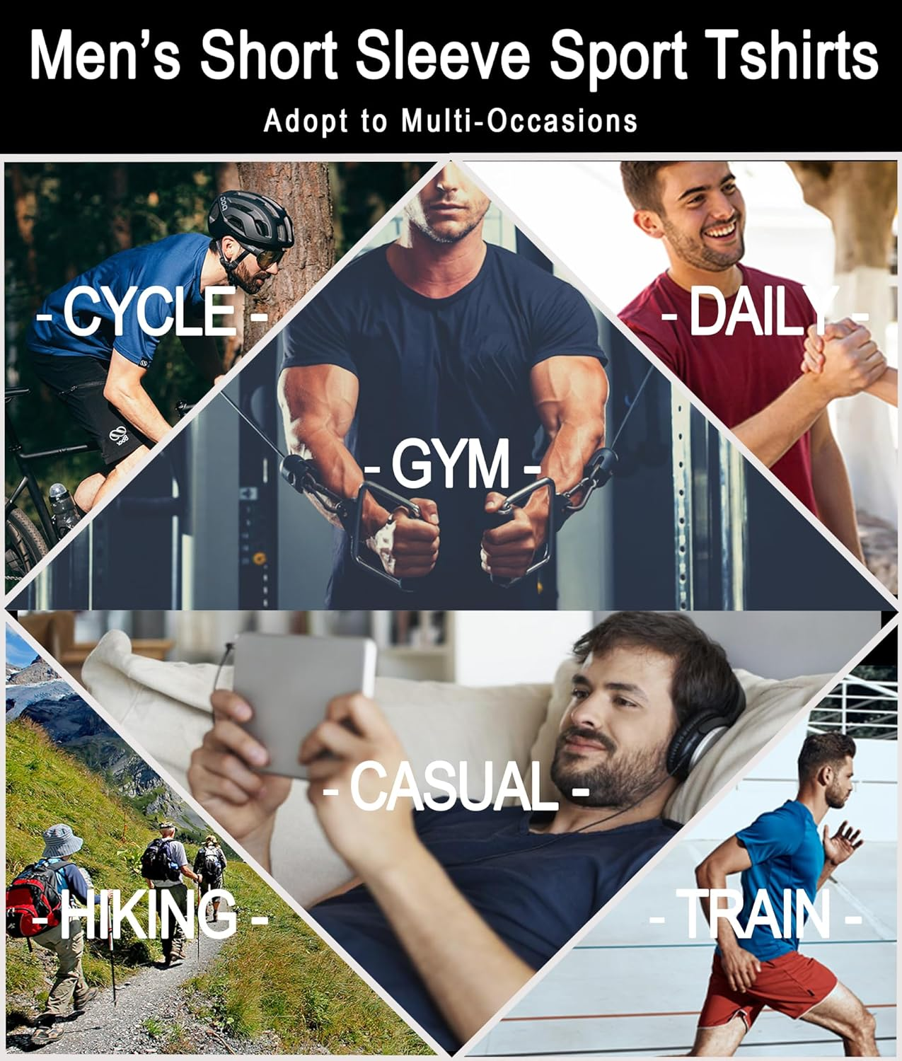 TELALEO 3 Pack Mens Workout Running T-Shirts Gym Athletic Tops Quick-Dry Breathable Tee Short Sleeve Workout Sportswear image number 4