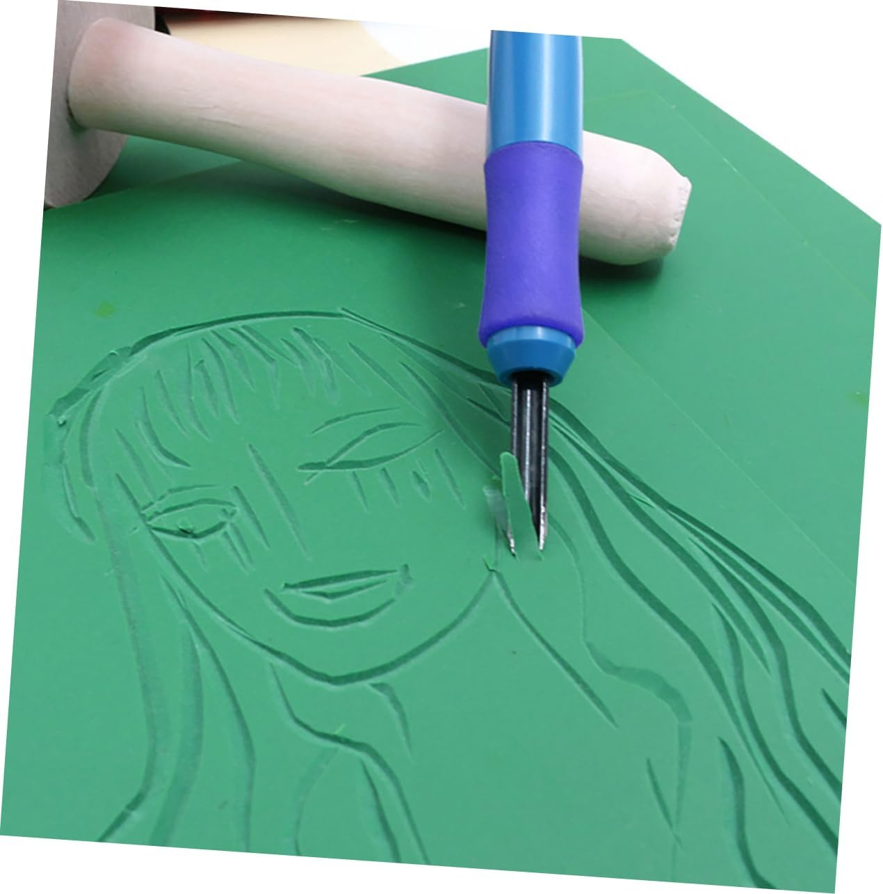 CLISPEED 4Pcs Lino Carving Blocks and Printing Sheets - A5 Soft Rubber Lino Plates for DIY Crafting and Artist Printmaking - Ideal for Creative Carving Projects image number 1