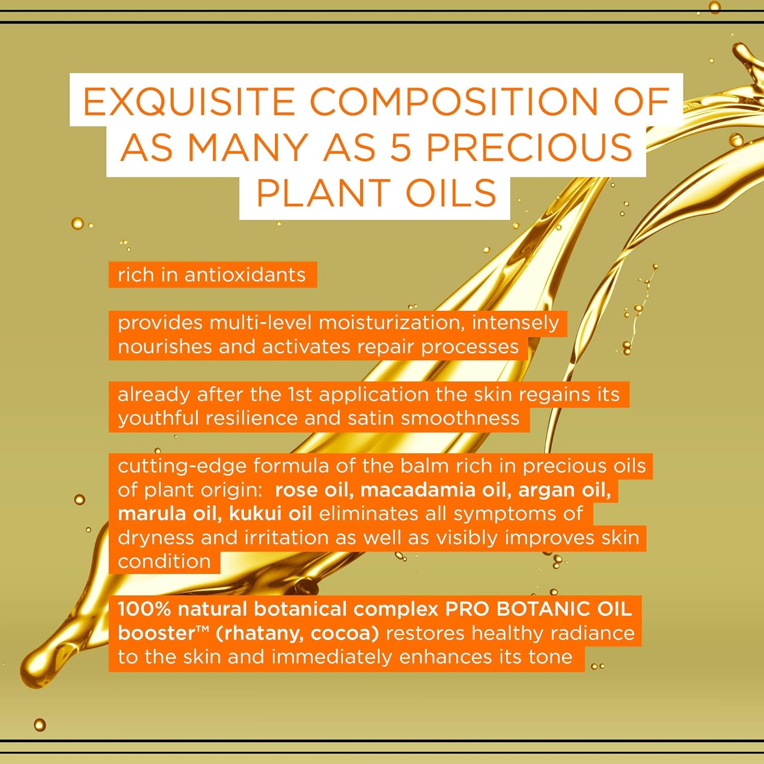 Eveline Cosmetics Botanic Expert Ultra Nourishing Body Balm Oil with Argan, Macadamia, Marula Oils - Deep Hydration & Radiance - 350 Ml image number 5