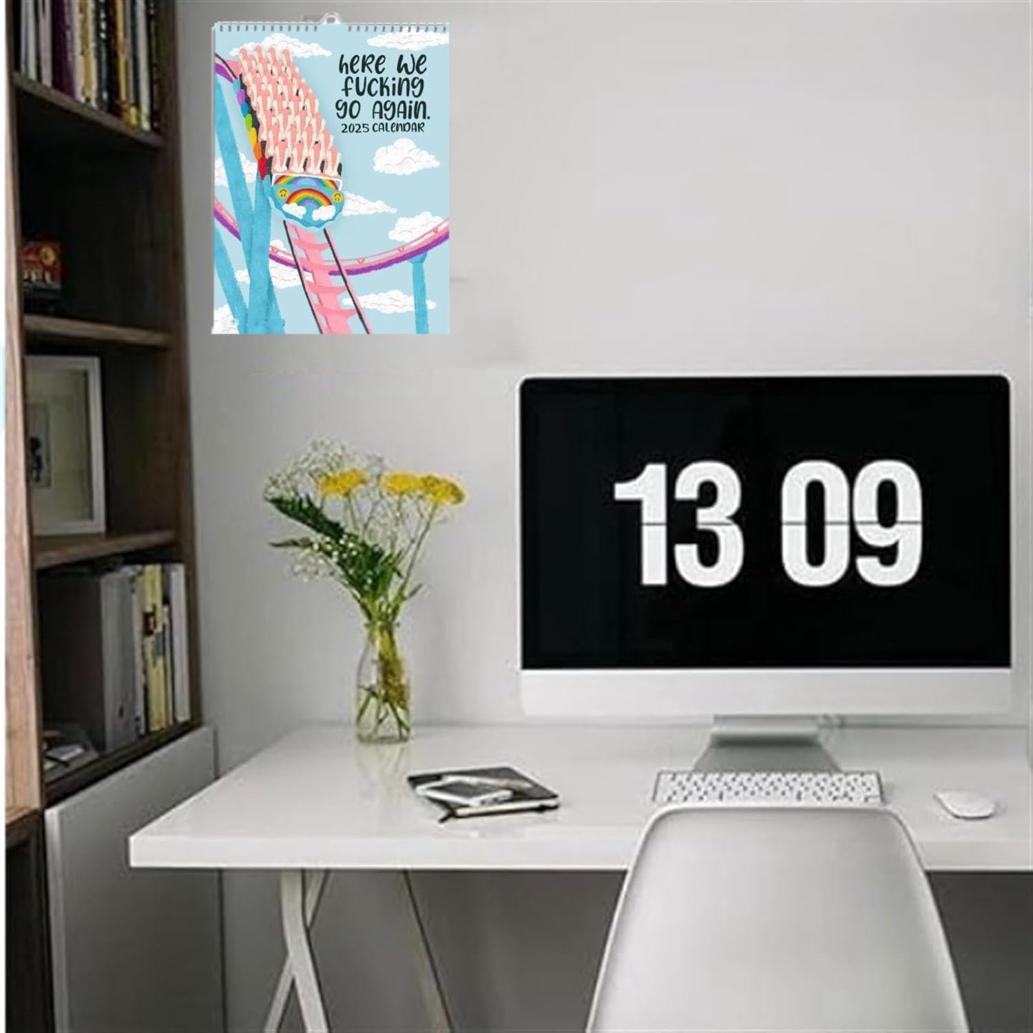 Here We Go Again 2025 Calendar New Version Roller Coaster Snarky Funny Sarcastic Humorous 12 Month Wall Hanging Time Day Planner Family Home Office Classroom Desk Friend Christmas Gift Adult image number 5