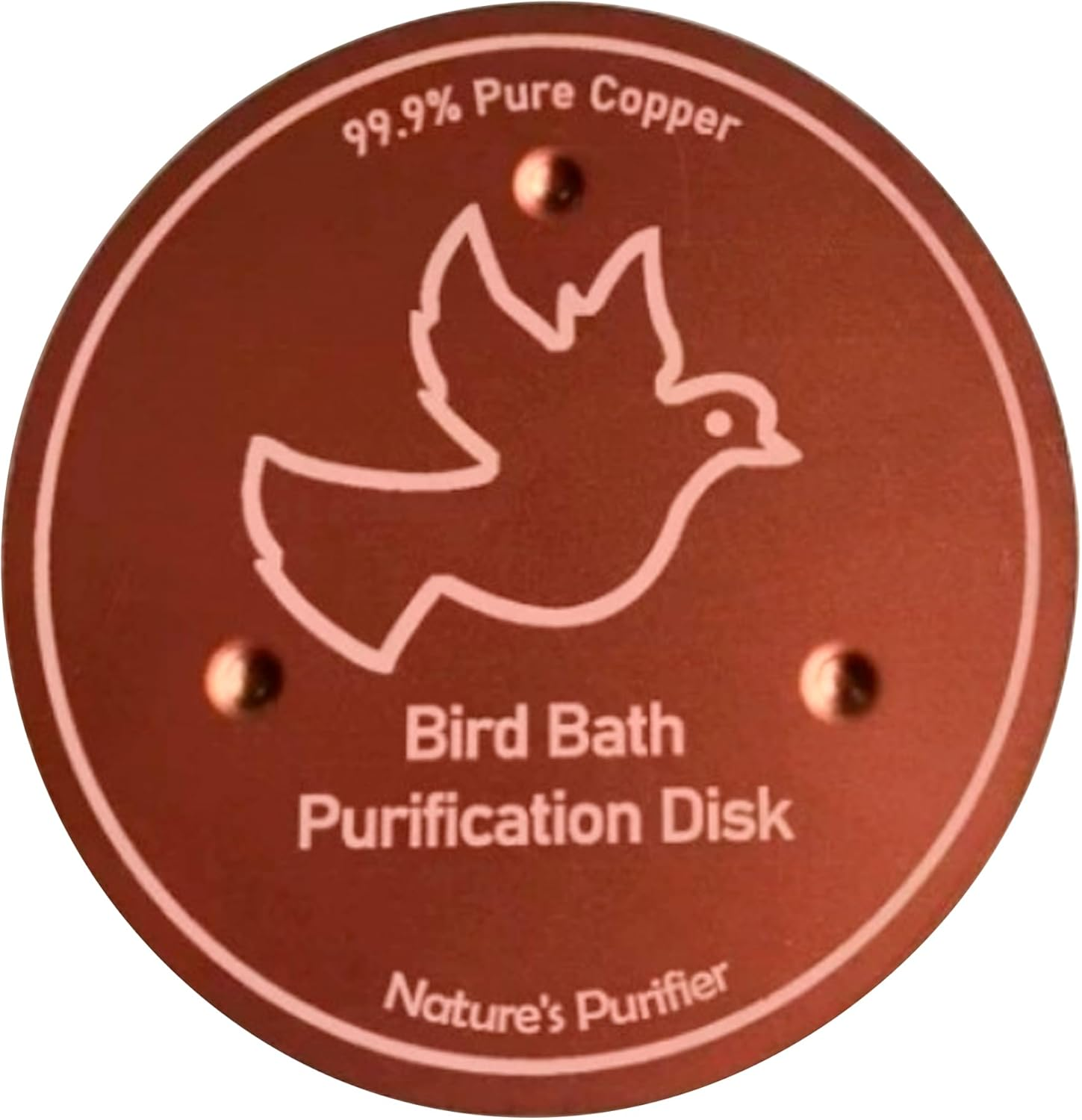 Depehelp Bird Bath Copper Disk, Reinforced 99.99% Pure Copper Cleaning Disk with Triple-Point Support for Physical Safe Clean Water All-Season, Universal Fit for Outdoor Birdbaths, Bowl image number 1
