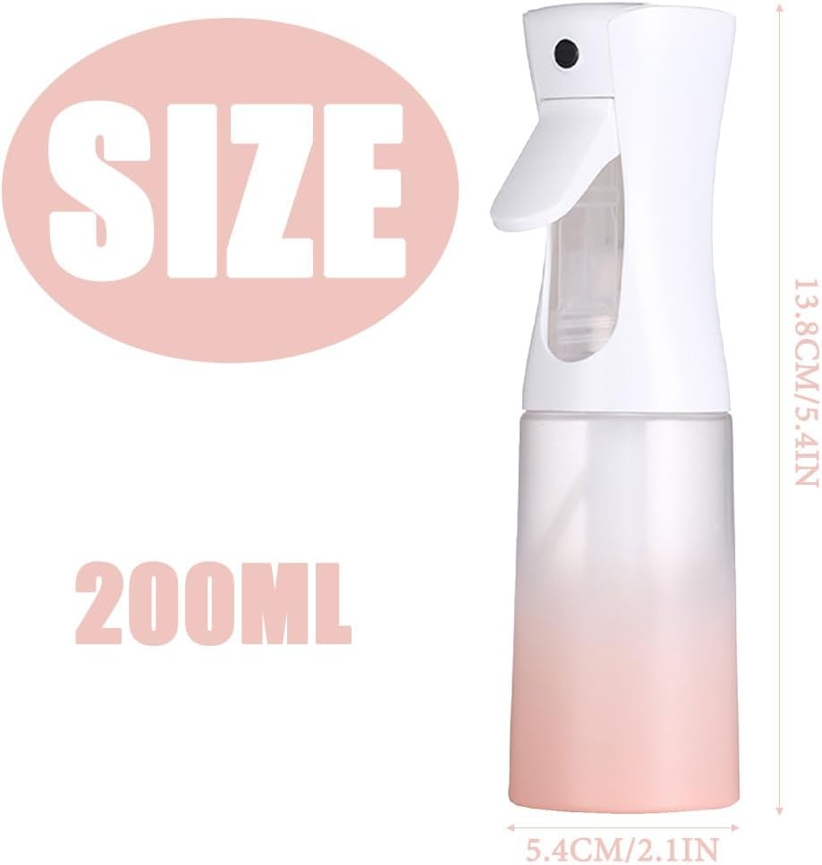 Homiliky Ultra Fine Mist Spray Bottle (200Ml) &ndash; Continuous Water Mister for Hair Styling, Plants, Cleaning & Salons | Gradient Pink (Frosted) image number 1
