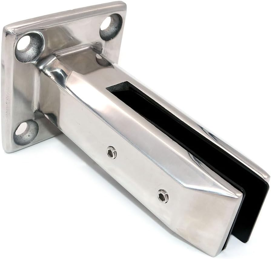 ZONADA 304 Stainless Steel Glass Panel Posts, Floor Mounted, Square, Swimming Pool Fence, Garden, Balcony Fencing Clamp, round Spigots Balustrade Post, Brackets image number 2
