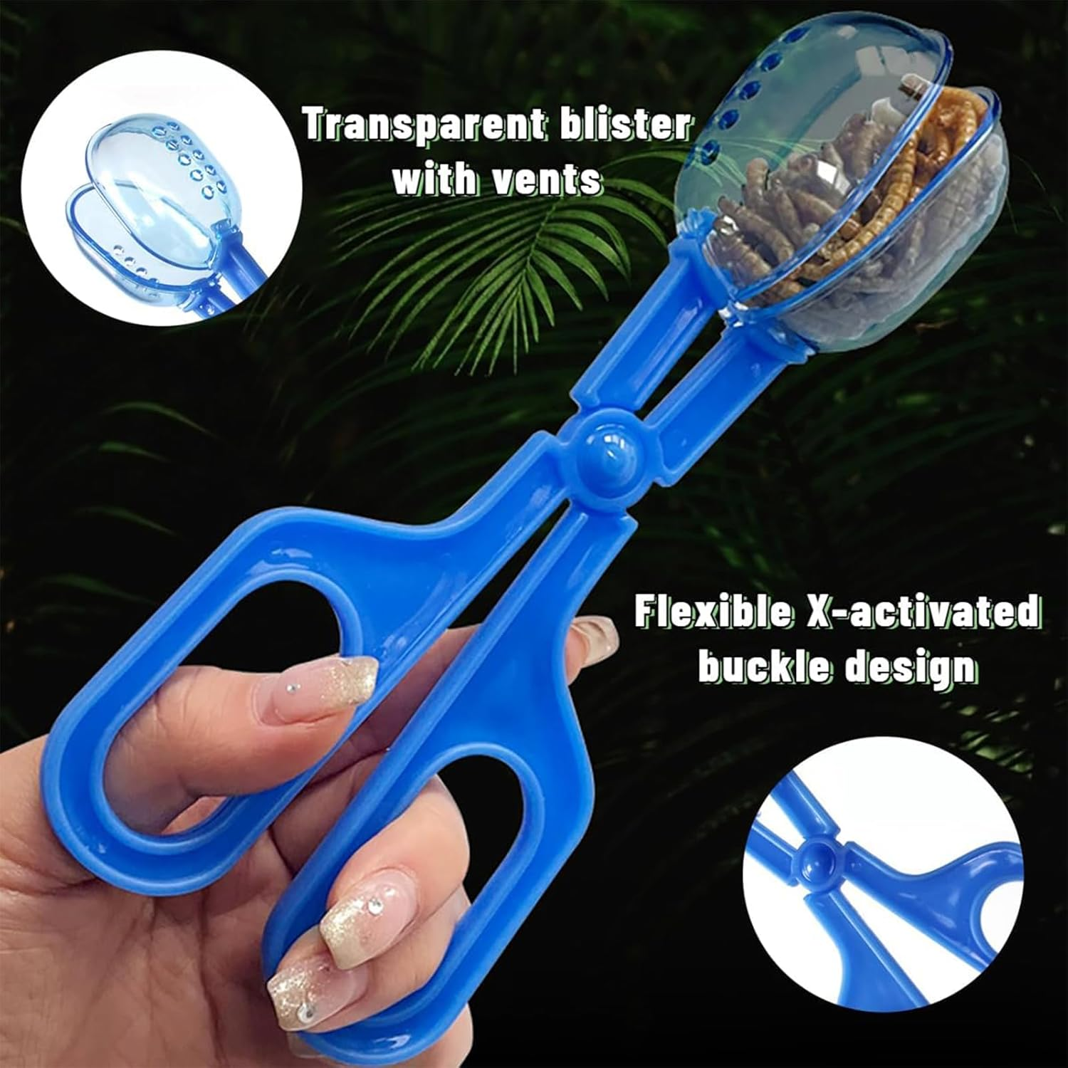 Cozioz 3-Pack Reptile Feeding Clamp & Poop Scoop &ndash; Plastic Feeding and Cleaning Tools for Tortoise, Lizard, Frog, Spider, and Other Small Animals image number 5