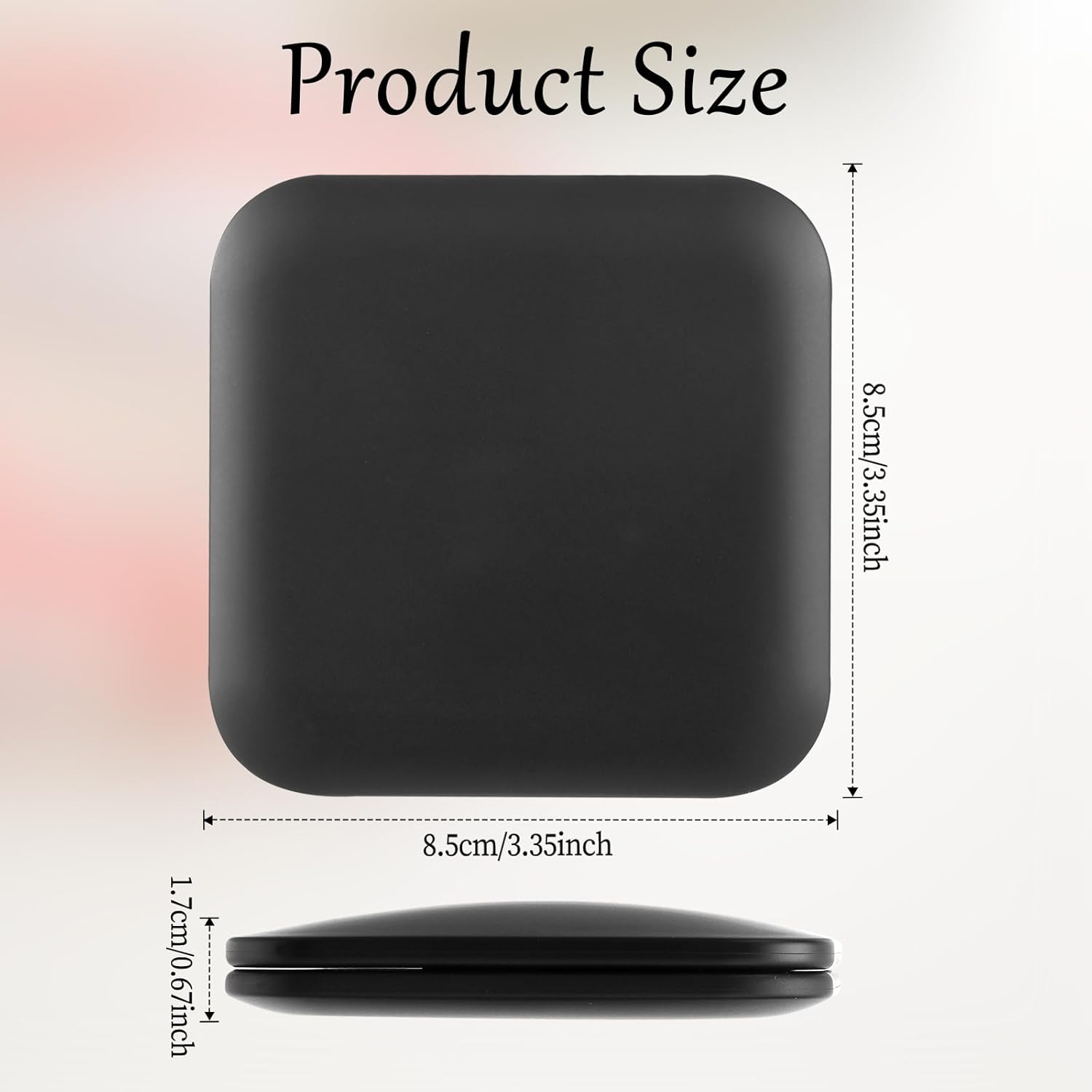 LXUEJIE Compact Mirror with Magnification 15X Double-Sided Travel Mirror Portable Cosmetic Mirror Foldable Makeup Mirror for Travel Precision Makeup (Black) image number 1