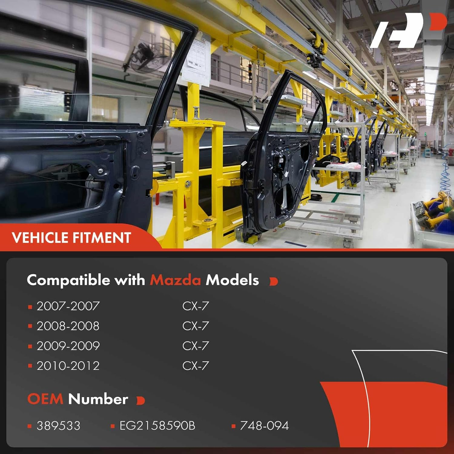 A-Premium Electric Power Window Regulator with Motor Compatible with Mazda CX-7 2007-2012 Front Right image number 1