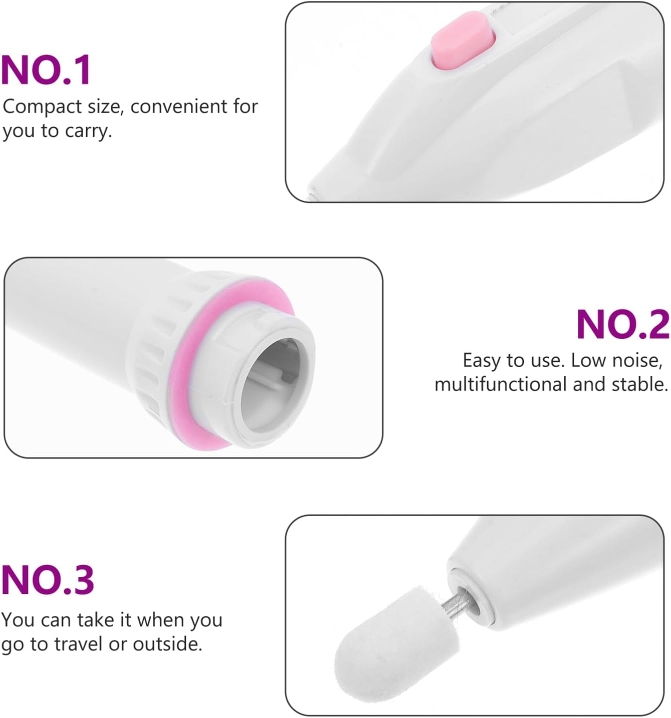 CLISPEED Electric Nail Polishing Machine Portable Manicure Polisher for Diy Nail Art for Home Salon Use without Battery