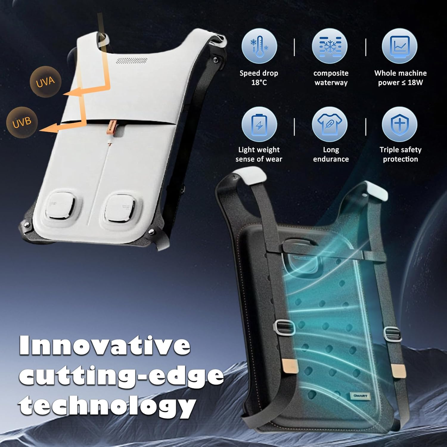 WJSHIPFOR Air-Conditioned Cooling Vest,Cool Vest,Air Conditioned Jacket,Condensing Gel and Semiconductor Refrigeration,Cooling Devices for Hot Weather, Out Work/Travel/Outdoor/Sport(No Power Bank) image number 6