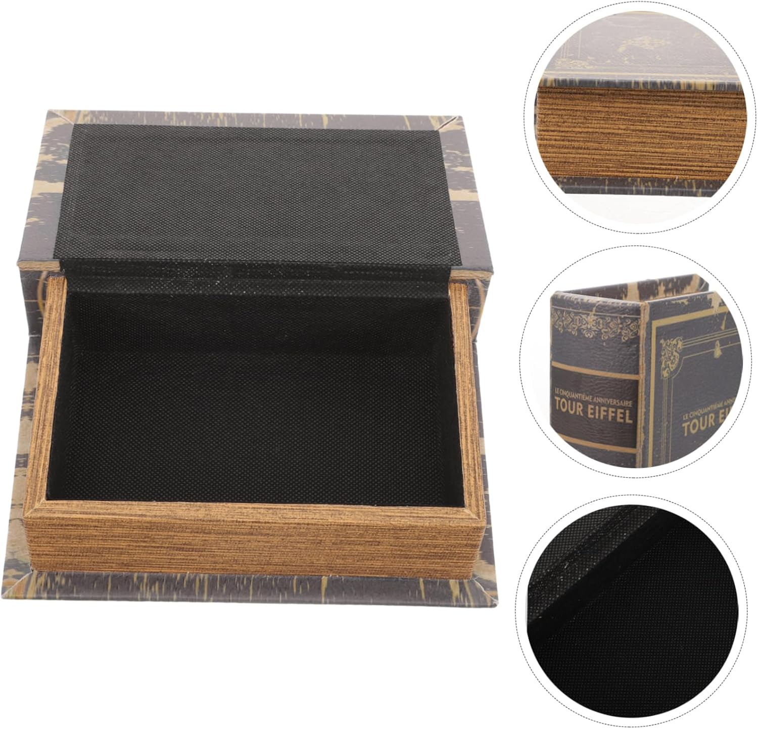 False Book Box Vintage Book Shaped Storage Organizer for Home Office Shelf D&eacute;cor Small Size image number 2