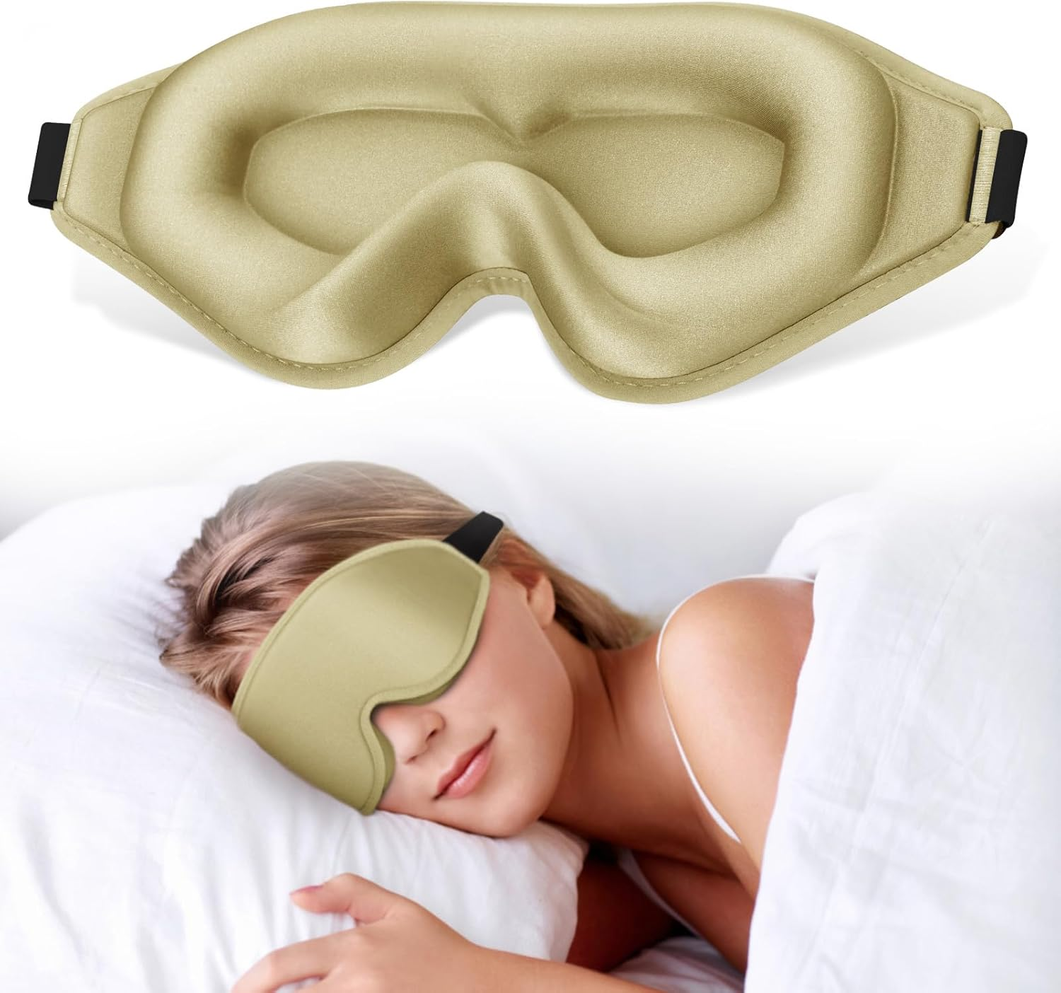 3D Eye Sleep Mask, 99% Fully Block Out Light Deep Contoured Eyes Cover NO Pressure with Adjustable Strap, Long Lash Extension Eyes Mask for Women Men Sleeping Travel Home Nap Rest Use (Light Purple)