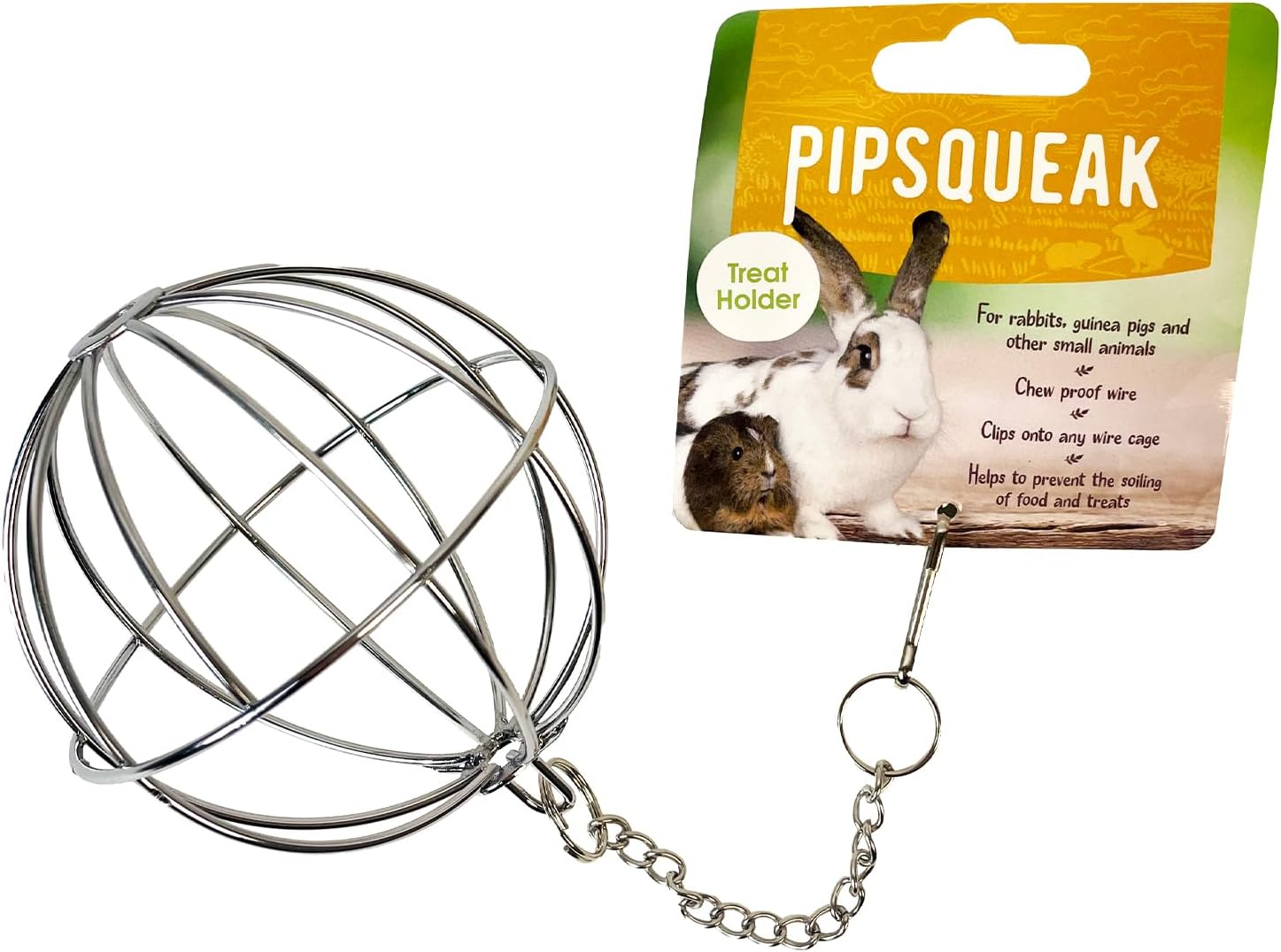 Pip Squeak Wire Veggie Basket &ndash; 8 &times; 8 &times; 20 Cm | Hanging Treat Holder for Rabbits, Guinea Pigs & Small Animals