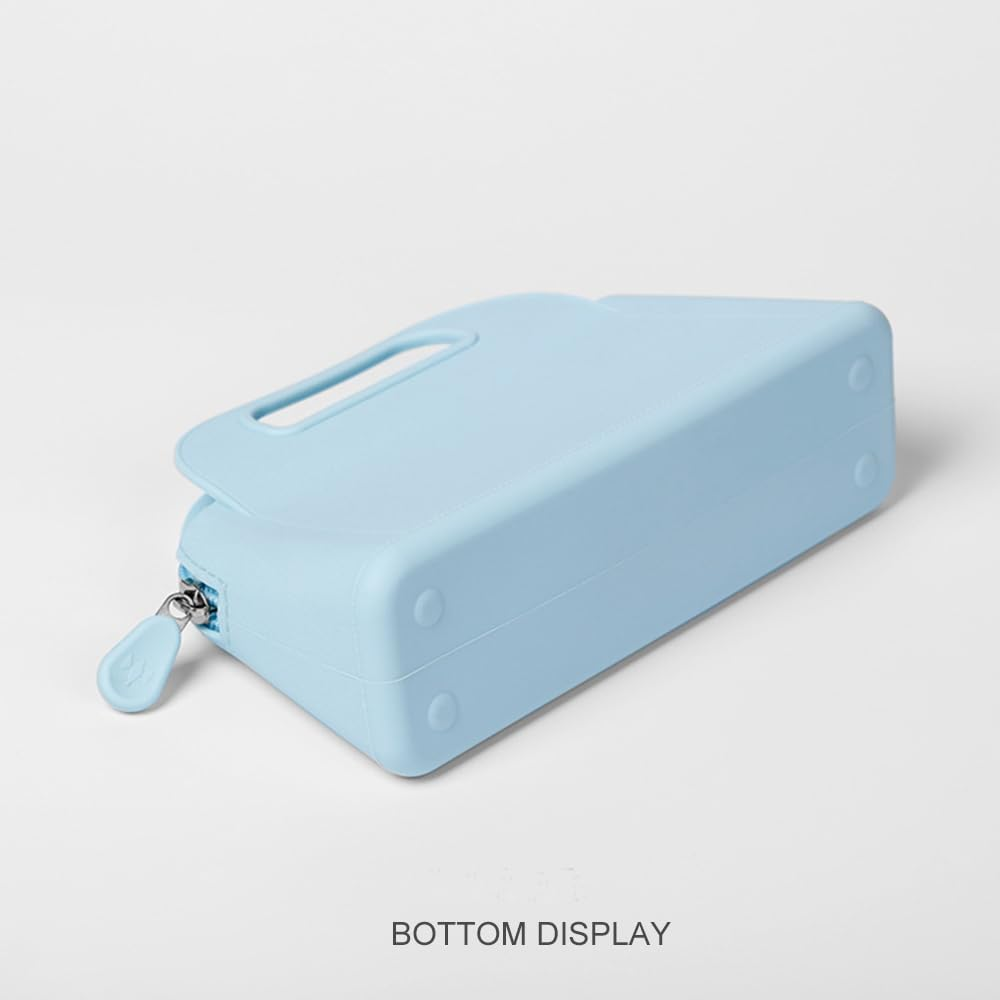 DDPOND Mini Cosmetic Bag, Compact and Convenient Waterproof Makeup Bag, Silicone Wallet, Phone Bag (Blue) image number 1