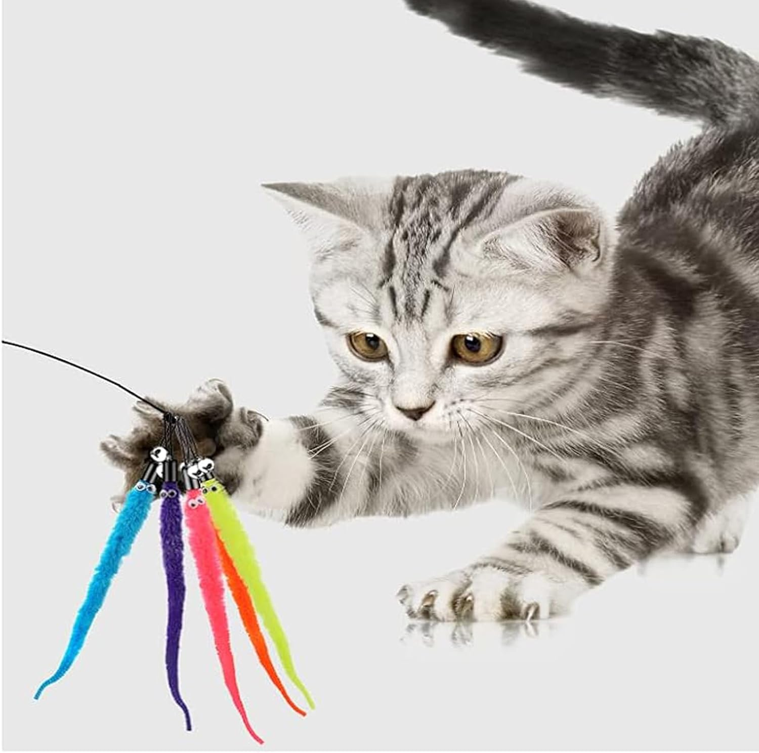 Cat Toys for Cats, Feathers for Cats, Interactive Toys for Cats, Magic Wand Replacement Accessories, Pack of 12 image number 6