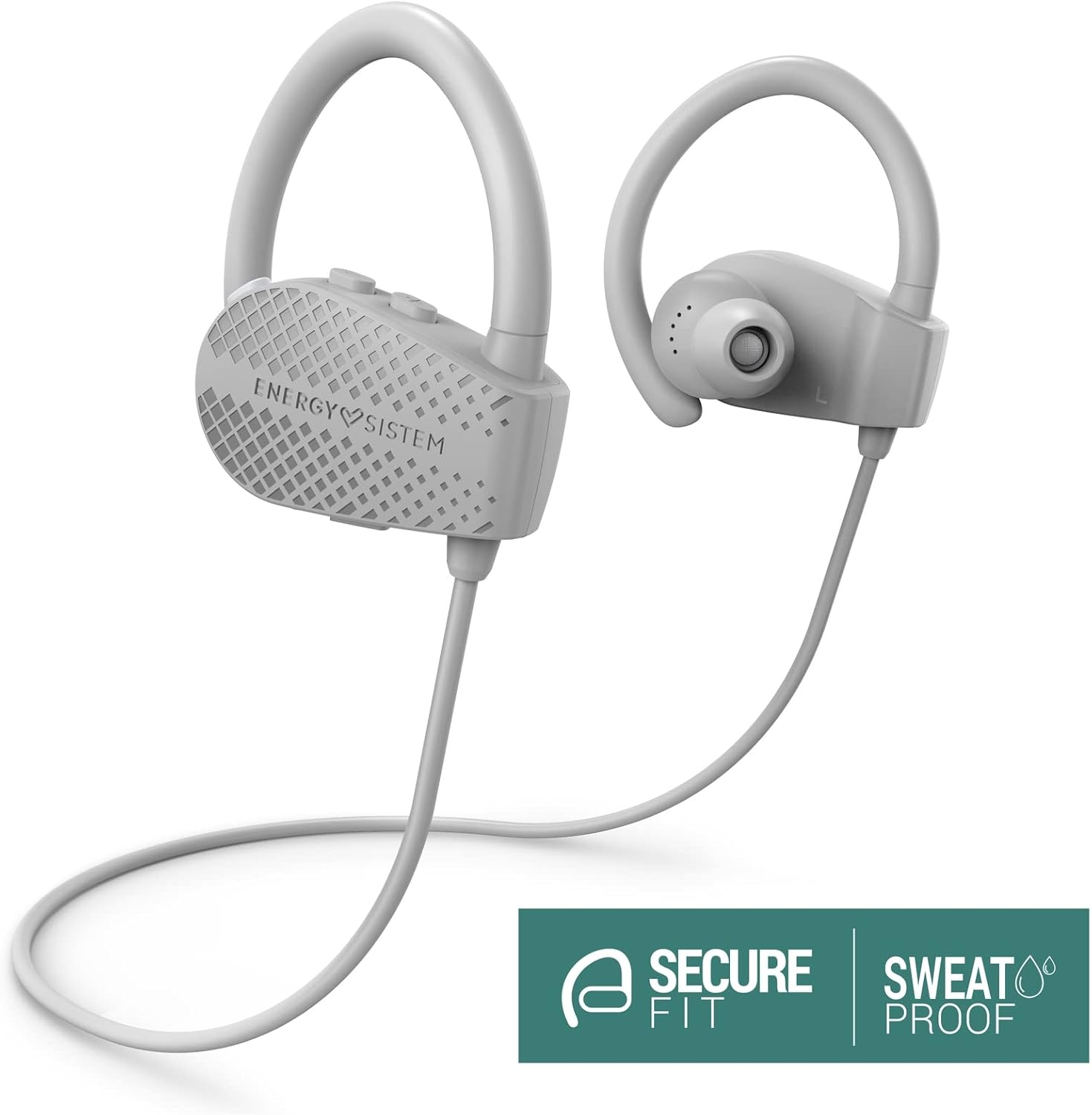 Energy Sistem Earphones Bluetooth Sport 1+ Grey In-Ear Earphones Sports Headphones (Bluetooth 5.1, Voice Control, Secure Fit Mounting System, Sweatproof), Grey image number 5