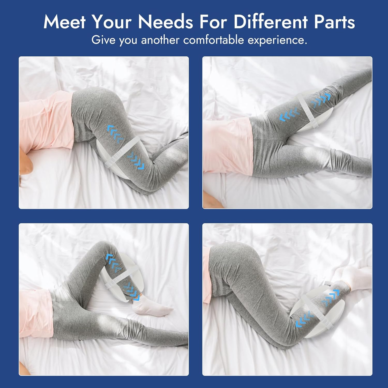 Knee Pillow, Ergonomic Side Sleeper Pillow Memory Foam Knee Pillow Orthopaedic for Leg, Knees, Hip Back and Pregnancy Support, Removable and Washable image number 6