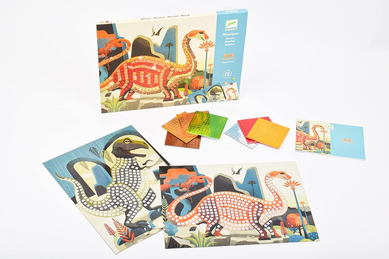 Djeco DJ08899 Dinosaurs Mosaic Sticker Craft Set image number 3
