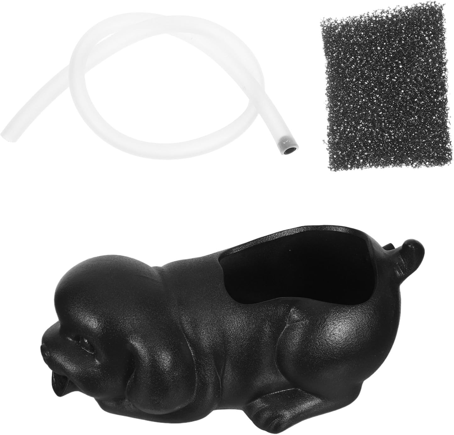 Toddmomy Ceramic Dog Waterfall Jar Fountain for Fish Tank and Garden Circulating Water Feature with Plant-Friendly Design Ceramic Puppy Statue for Indoor Outdoor Decor