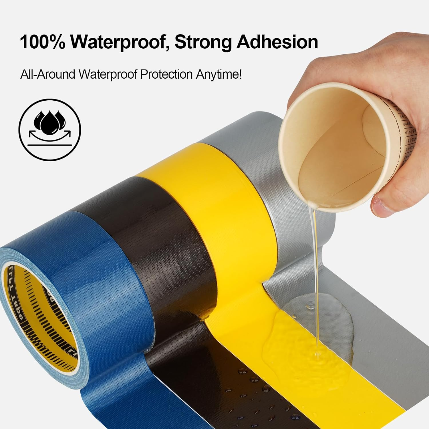 LLPT Duct Tape Premium Color Fabric Gaffer Tape Heavy Duty Waterproof Cloth Repair Tape for DIY Indoor Outdoor Use 1 Pack 50MM X 9M, Yellow (DT601YL) image number 3