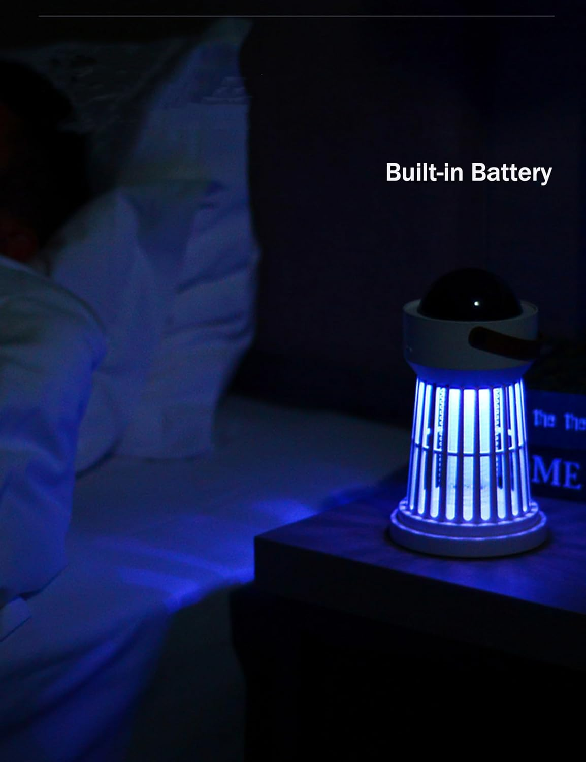 Bug Zapper Outdoor & Indoor, Rechargeable Mosquito Zapper with Projector, Portable Fly Zapper Killer, Electric Insect Zapper for Home, Kitchen, Backyard, Camping, Patio image number 2