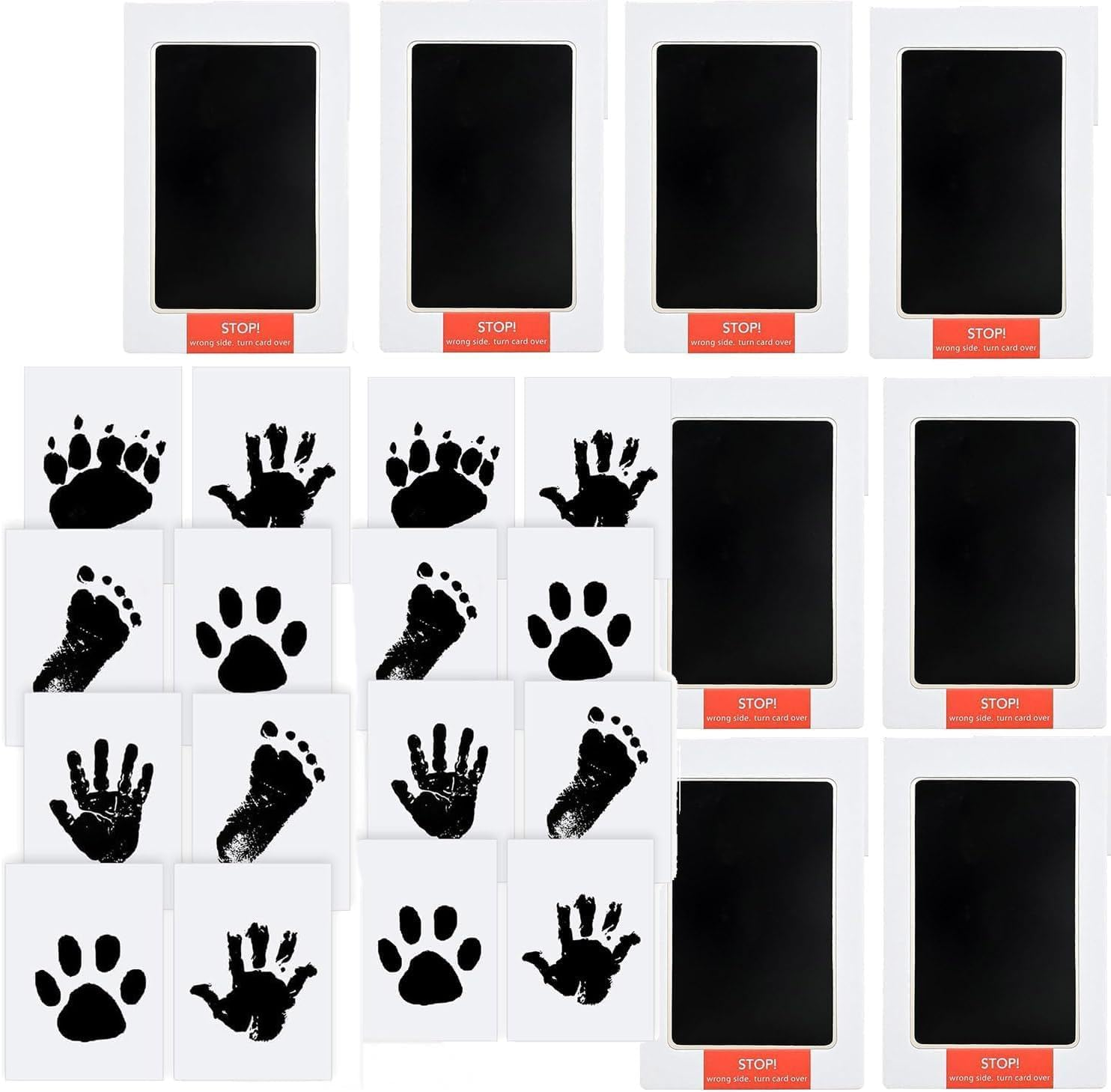 Inkless Hand and Footprint Kit, 8 Pads and 16 Impression Cards, Cleantouch for Keepsake, Dog Nose and Paw Print image number 3