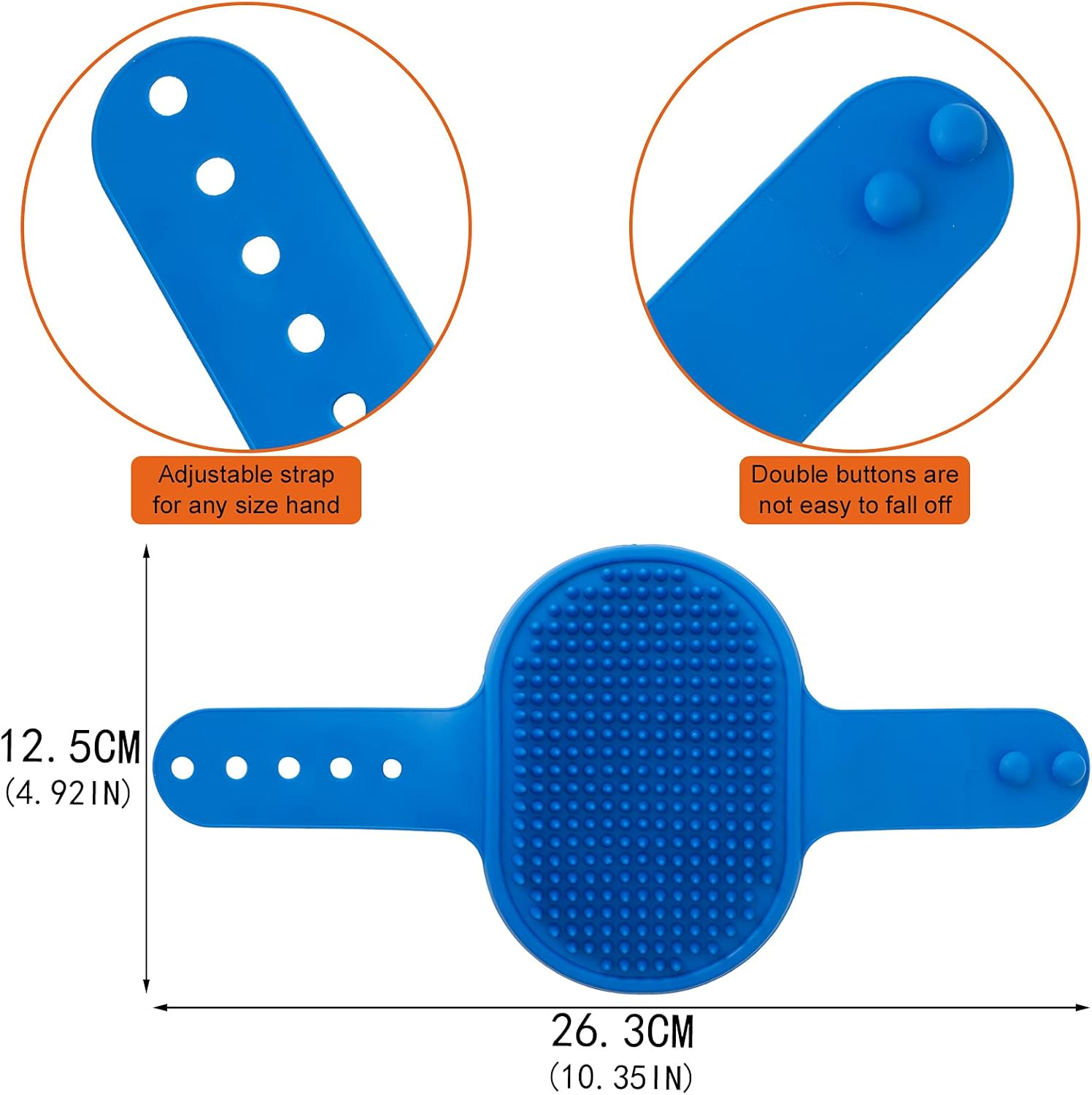 Heyu-Lotus Dog Bath Brush, 2 Pcs Pet Bath Brush with Adjustable Ring Handle, Soothing Massage Rubber Comb for Long Short Haired Dogs and Cats(Blue and Rose) image number 1
