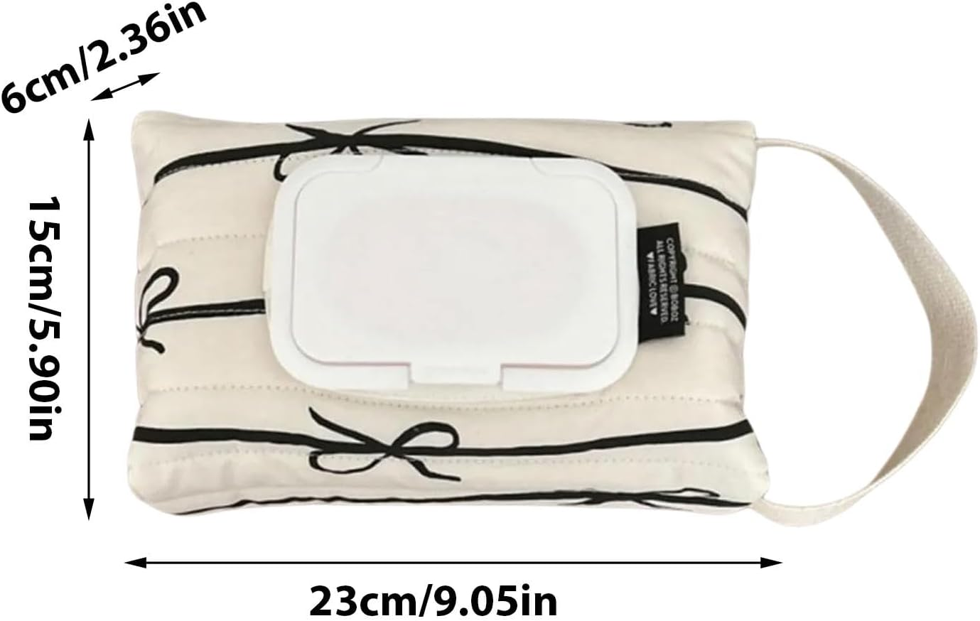 Wet Wipes Dispenser - Wipe Container Dispenser Storage Bag - Cotton Bag Baby Wipes Container, Refillable Baby Wipe Case, Bow Stripes Travel Wet Wipe Pouch image number 1