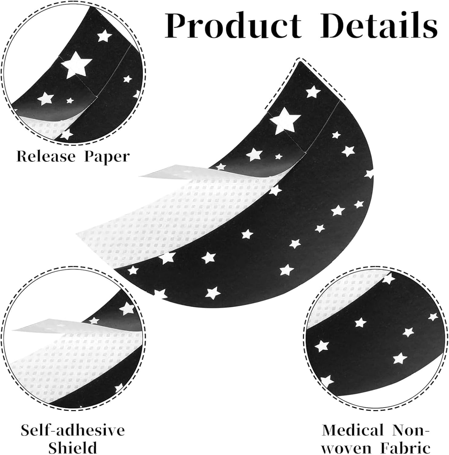 Kzvsiy 100 Pcs Eyeshadow Shields, Lint-Free Eye Makeup Pads, Professional Eyeshadow Stickers for Eyelash Extensions, Eyeliner, Lipstick, and Preventing Makeup Residue image number 3