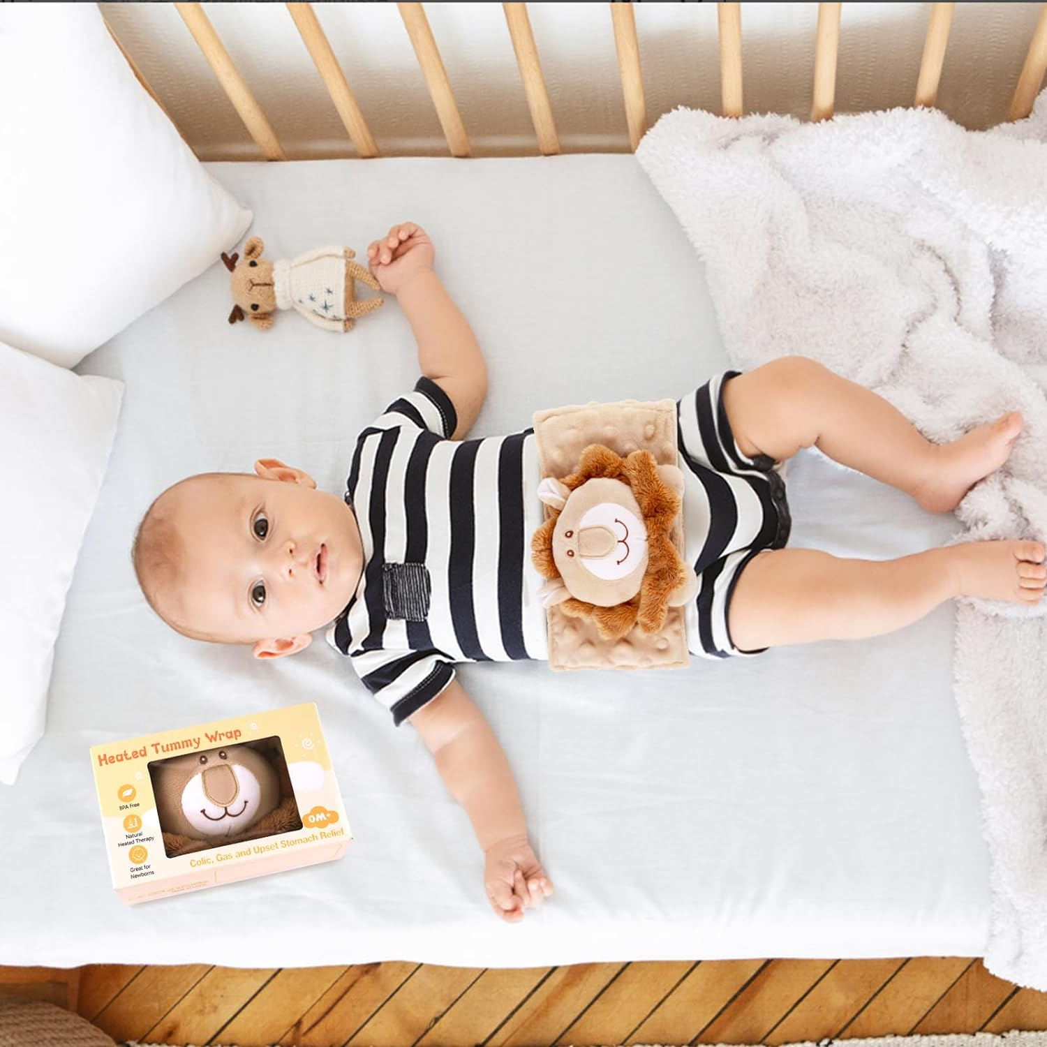 KAKIBLIN Baby Heated Tummy Wrap for Newborns Belly Relief with Soothing Warmth, Baby Heating Pad Swaddling Belt Relief & Soothe Upset Stomach image number 5