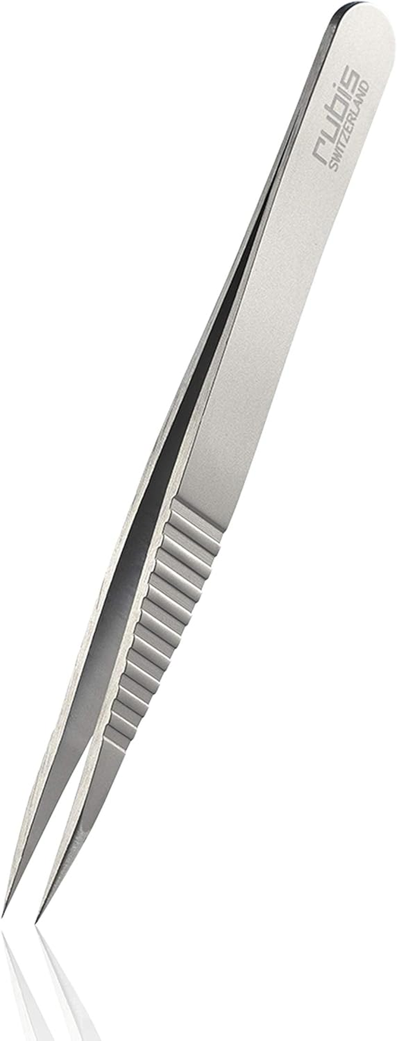Rubis Progrip Splitter Tweezers - Pointed Tweezers with Ribbed Handle, Non-Slip - for Splitter and Ingrown Hair image number 4